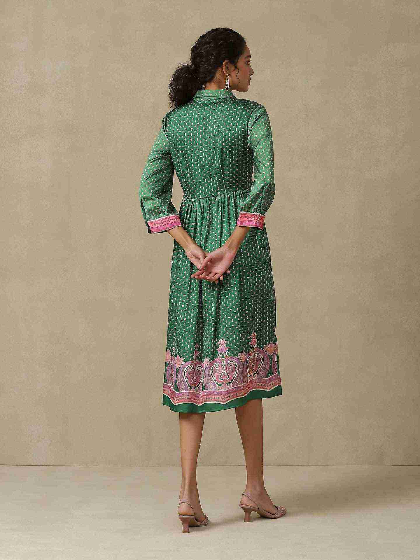 Jade Green Abeer Long Dress
