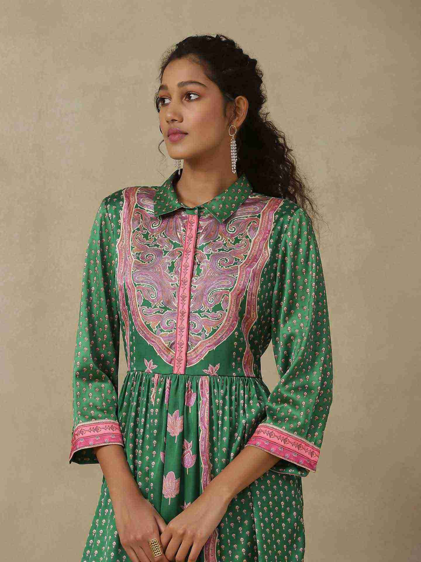 Jade Green Abeer Long Dress