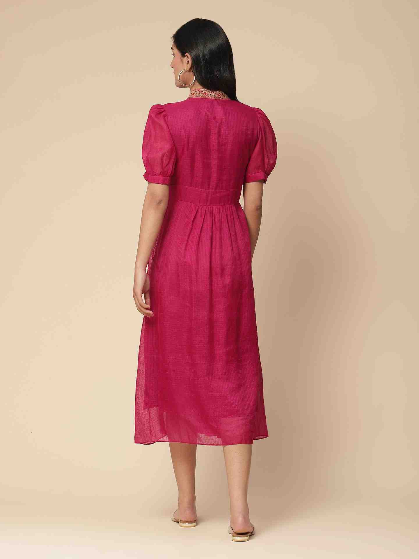 Magenta Shahaab Solid Long Dress