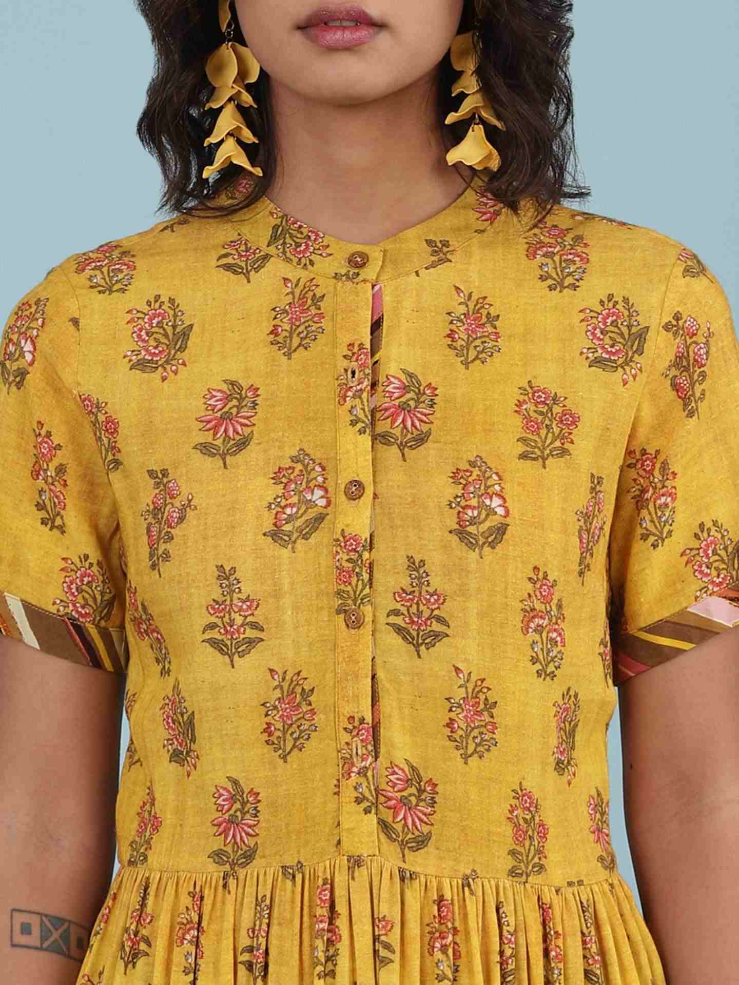 Yellow Basle Long Dress