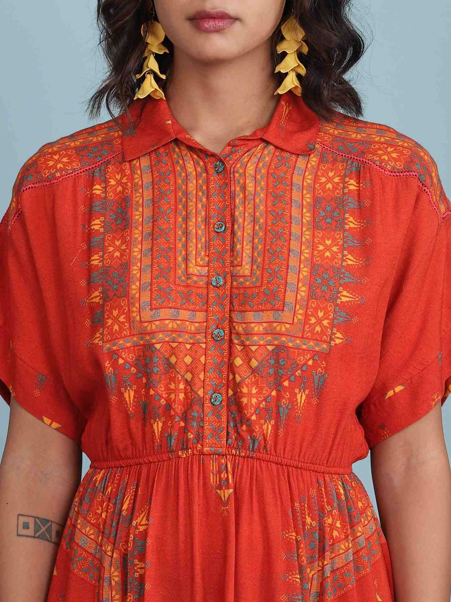 Red Gunj Long Dress