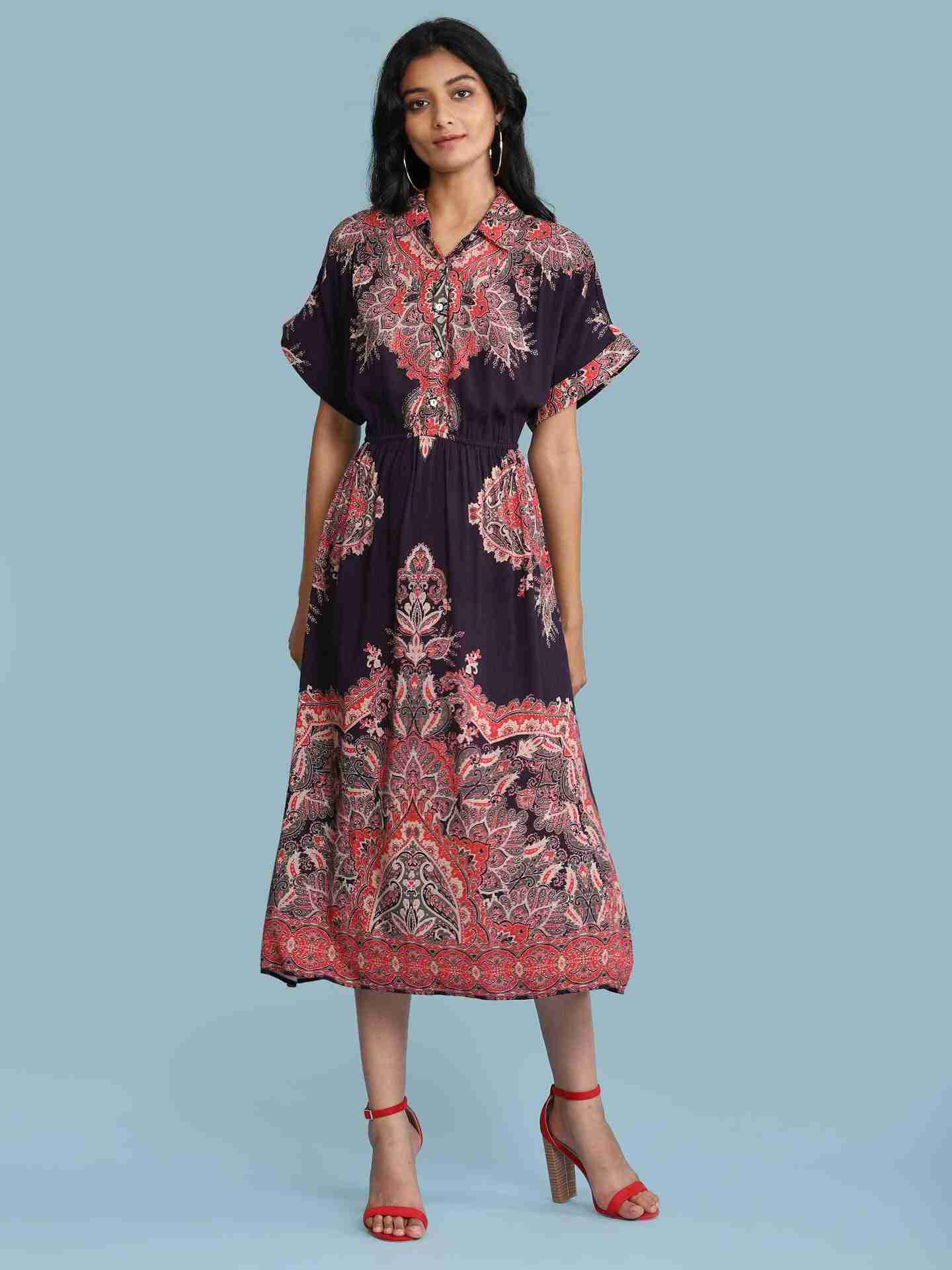 Wine Ananya Long Dress