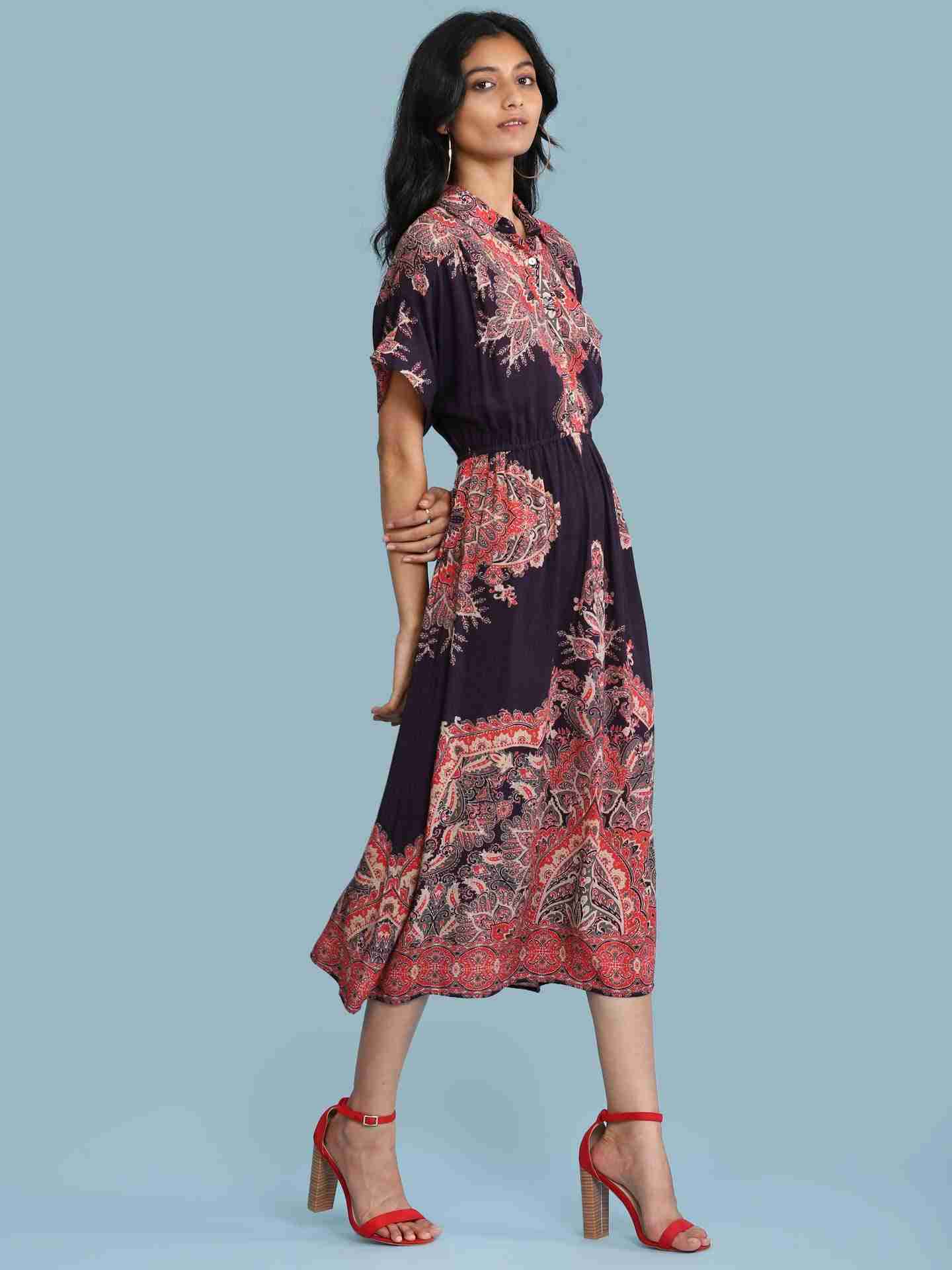 Wine Ananya Long Dress