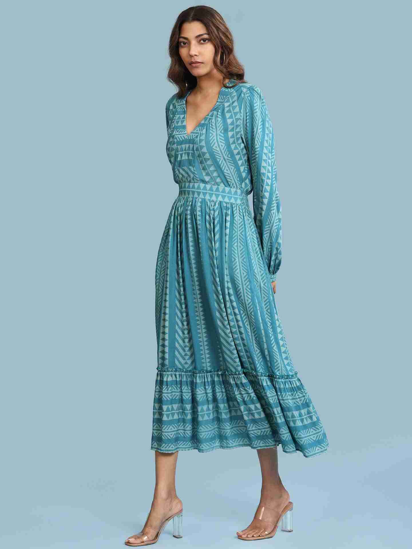 Turquoise Avi Long Dress