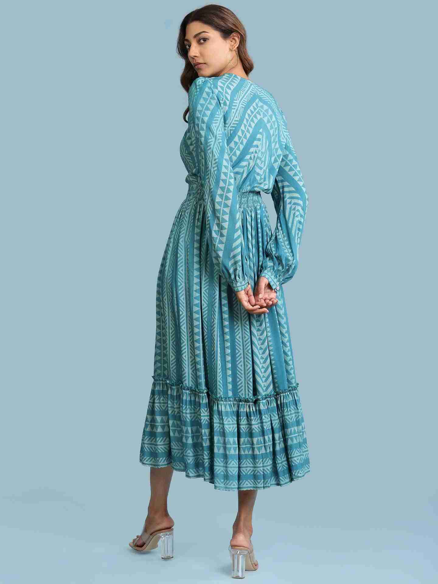 Turquoise Avi Long Dress
