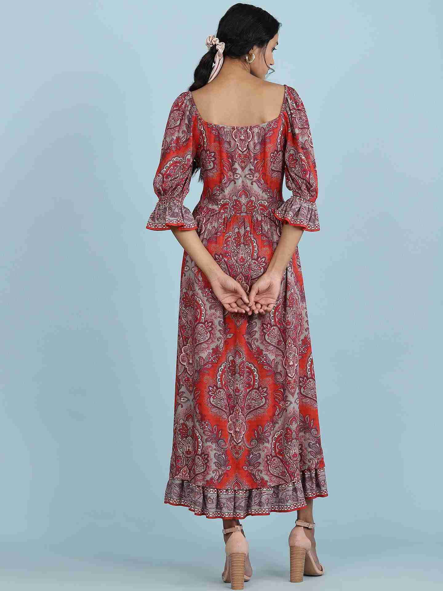 Rust Persian Long Dress