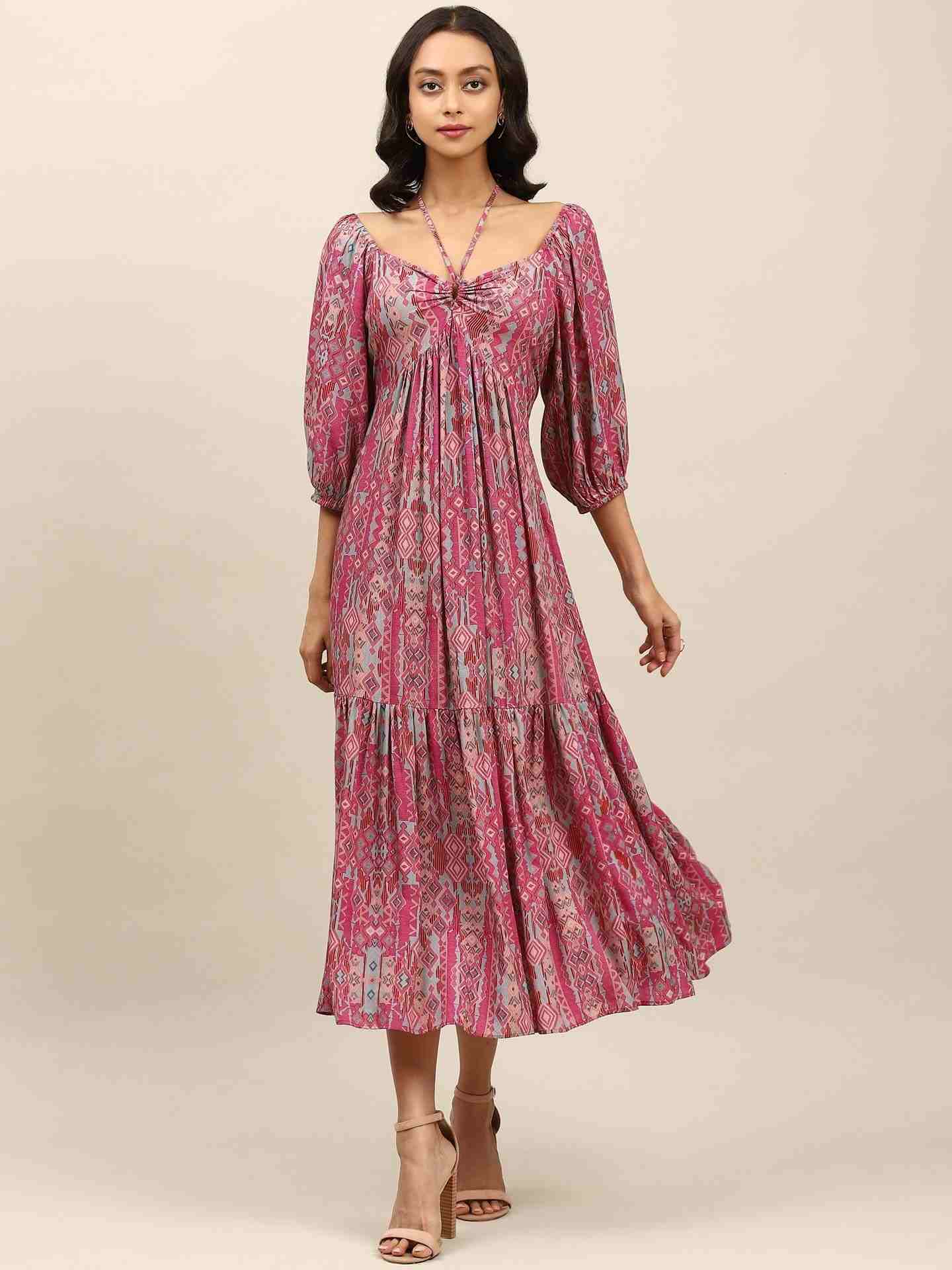 Lavender Dhvani Long Dress
