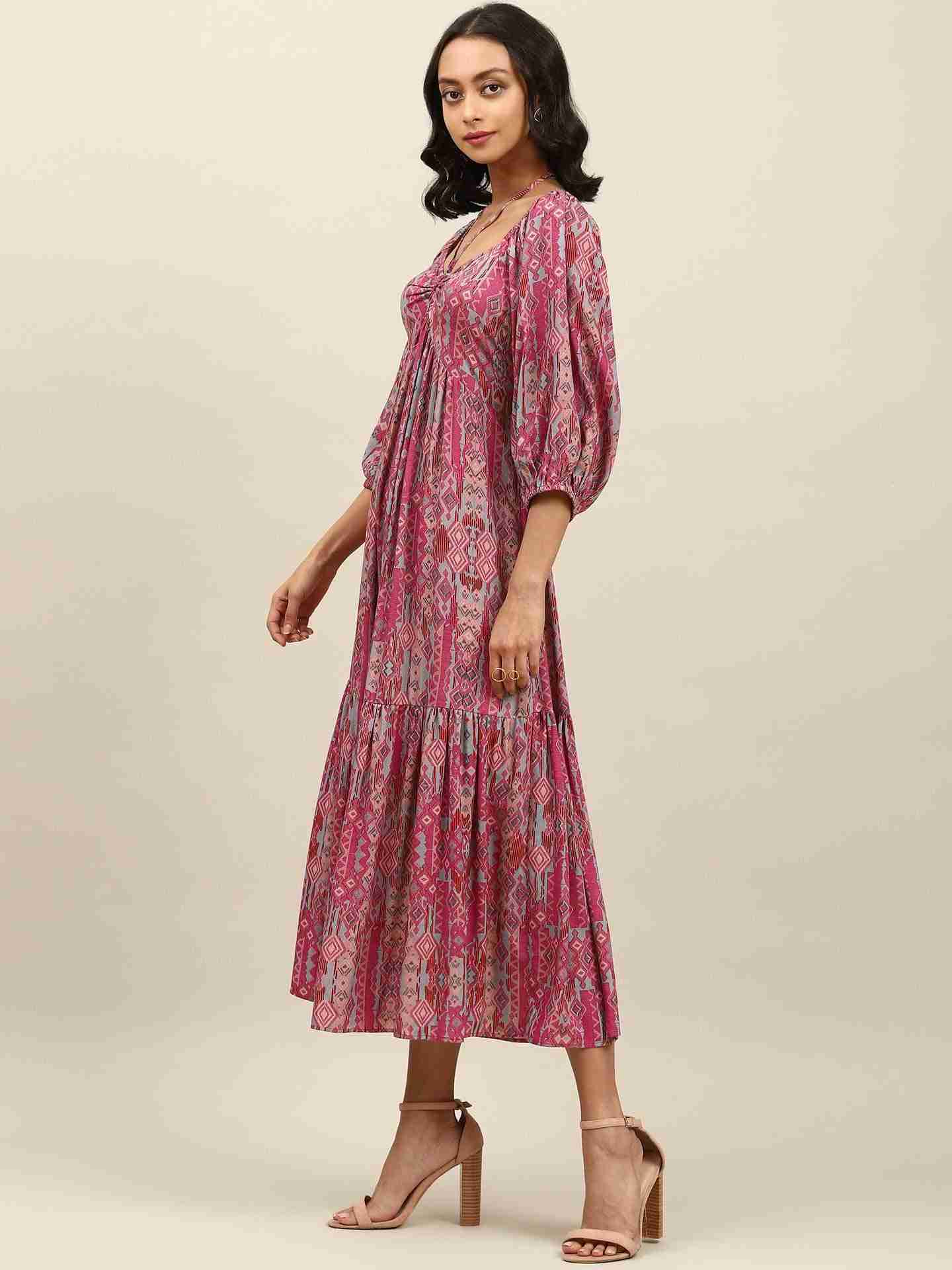 Lavender Dhvani Long Dress