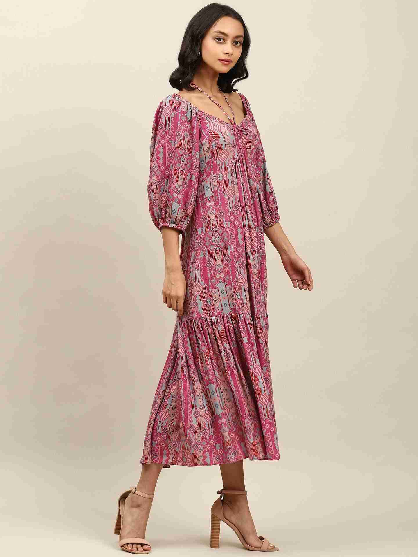 Lavender Dhvani Long Dress