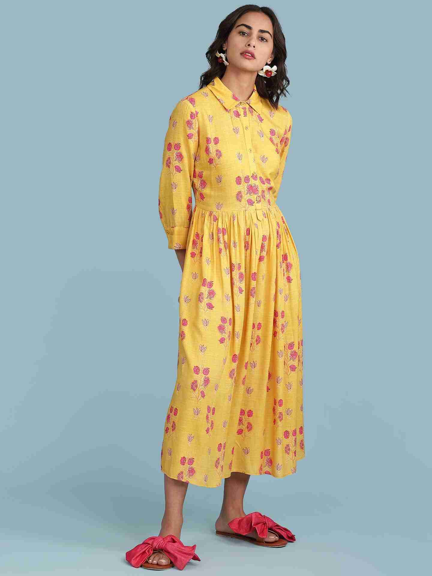 Yellow Quince Short Dress