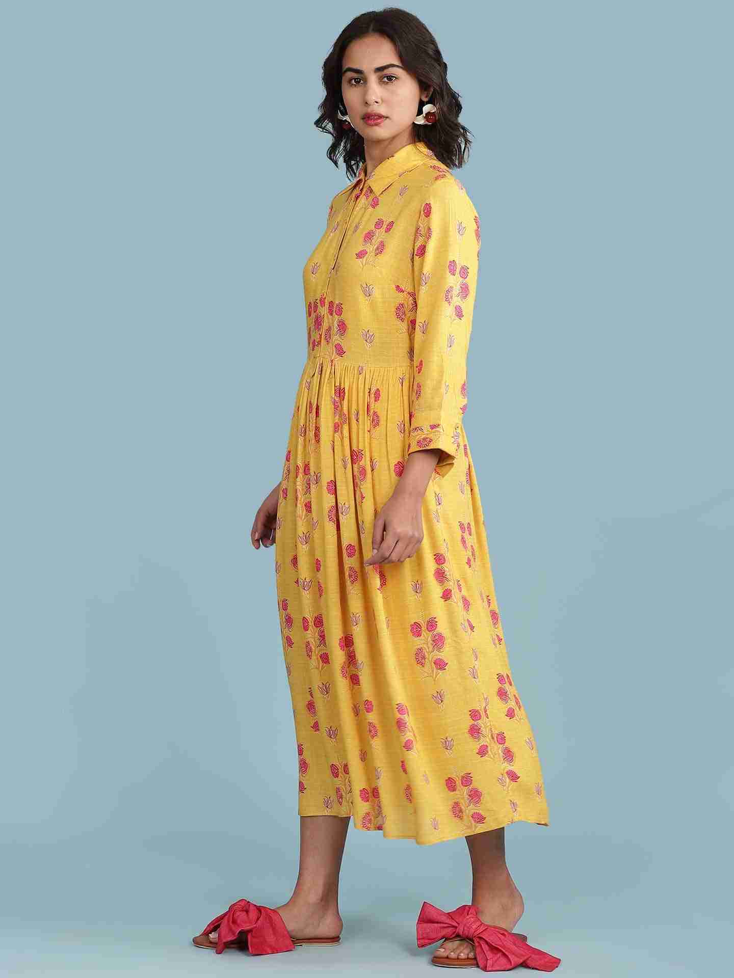 Yellow Quince Short Dress