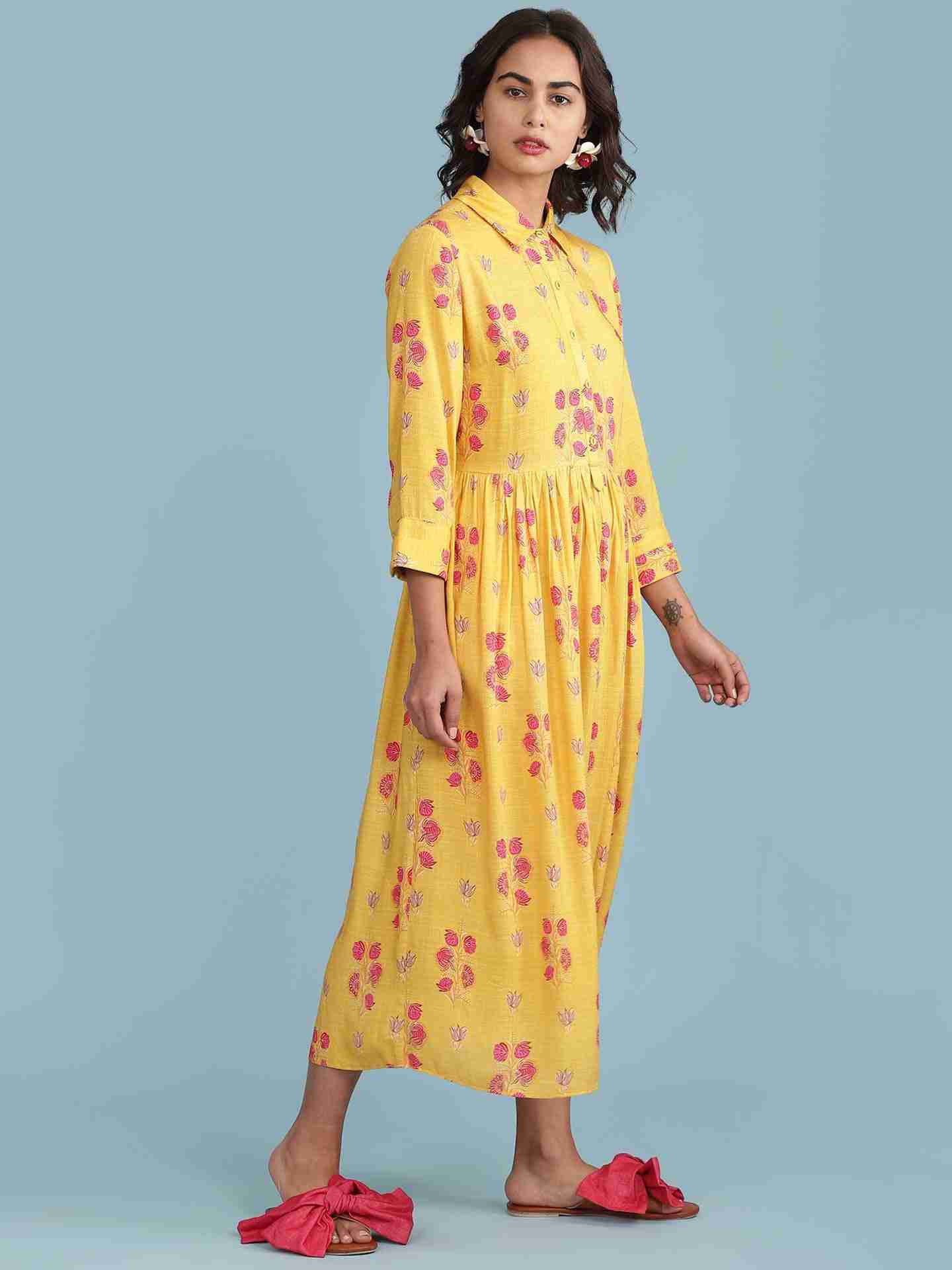 Yellow Quince Short Dress
