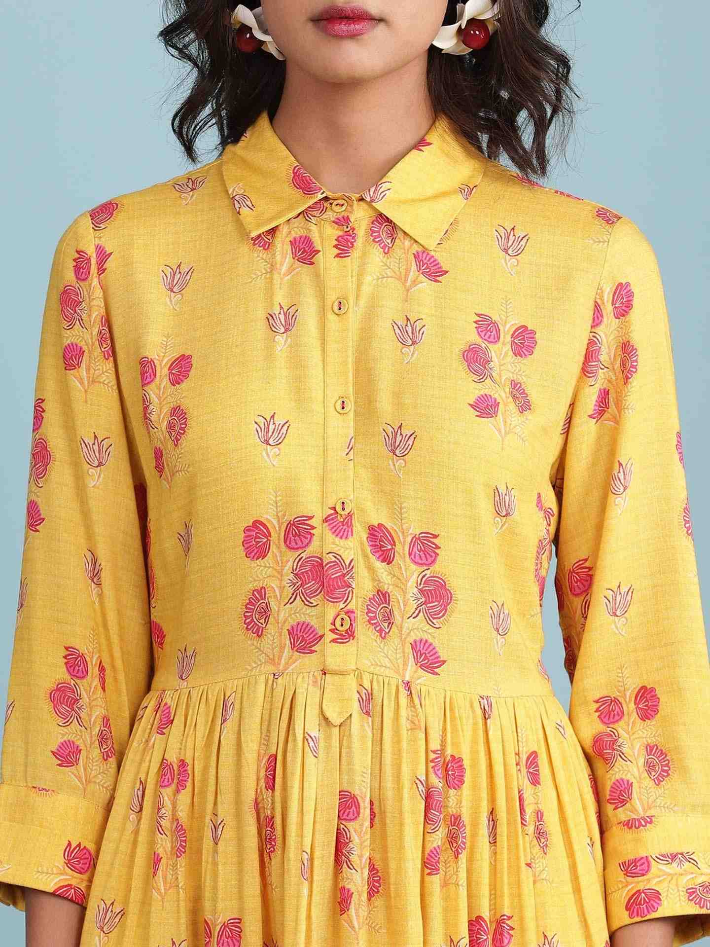 Yellow Quince Short Dress