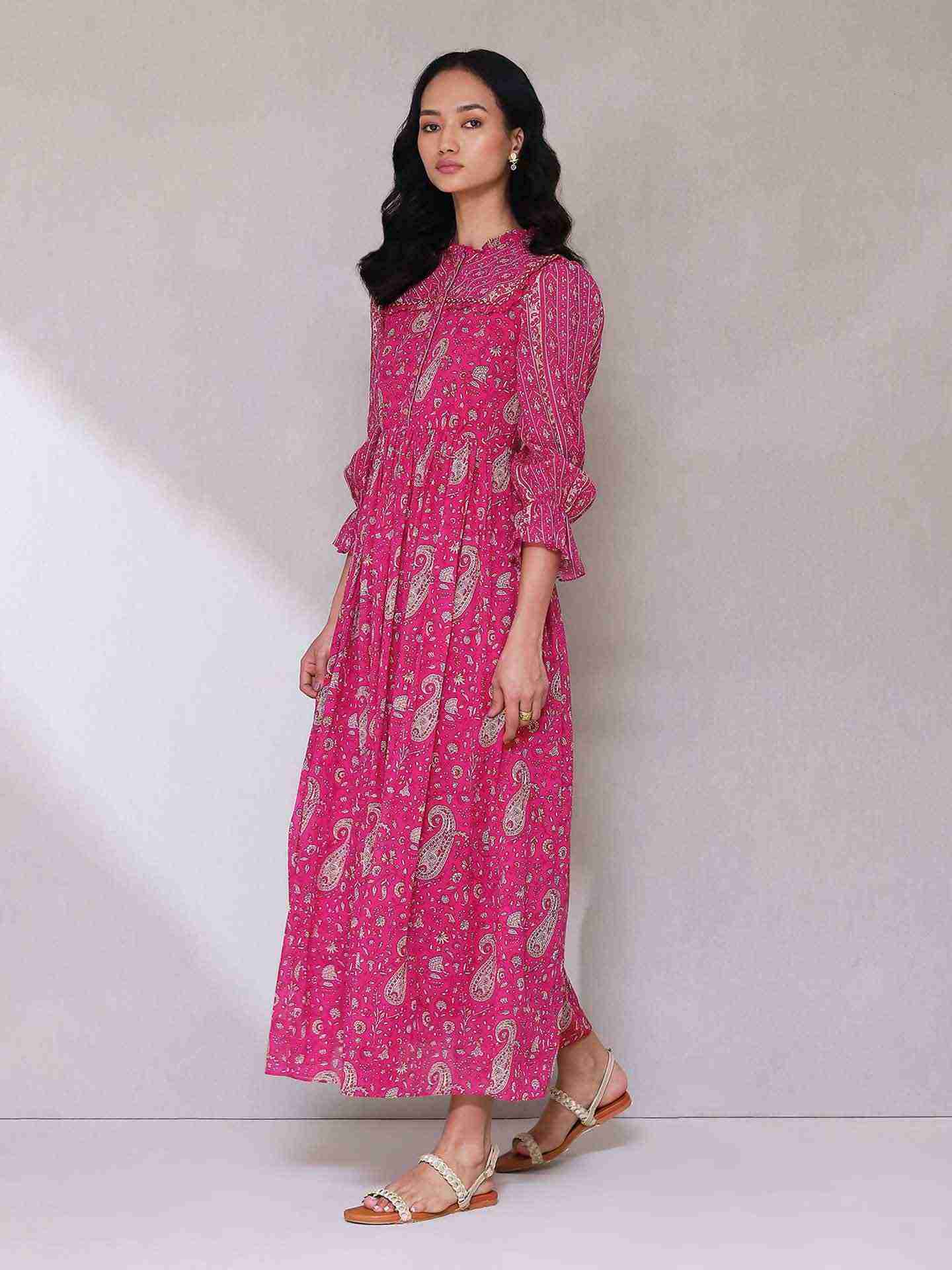 Pink Eishchal Long Dress