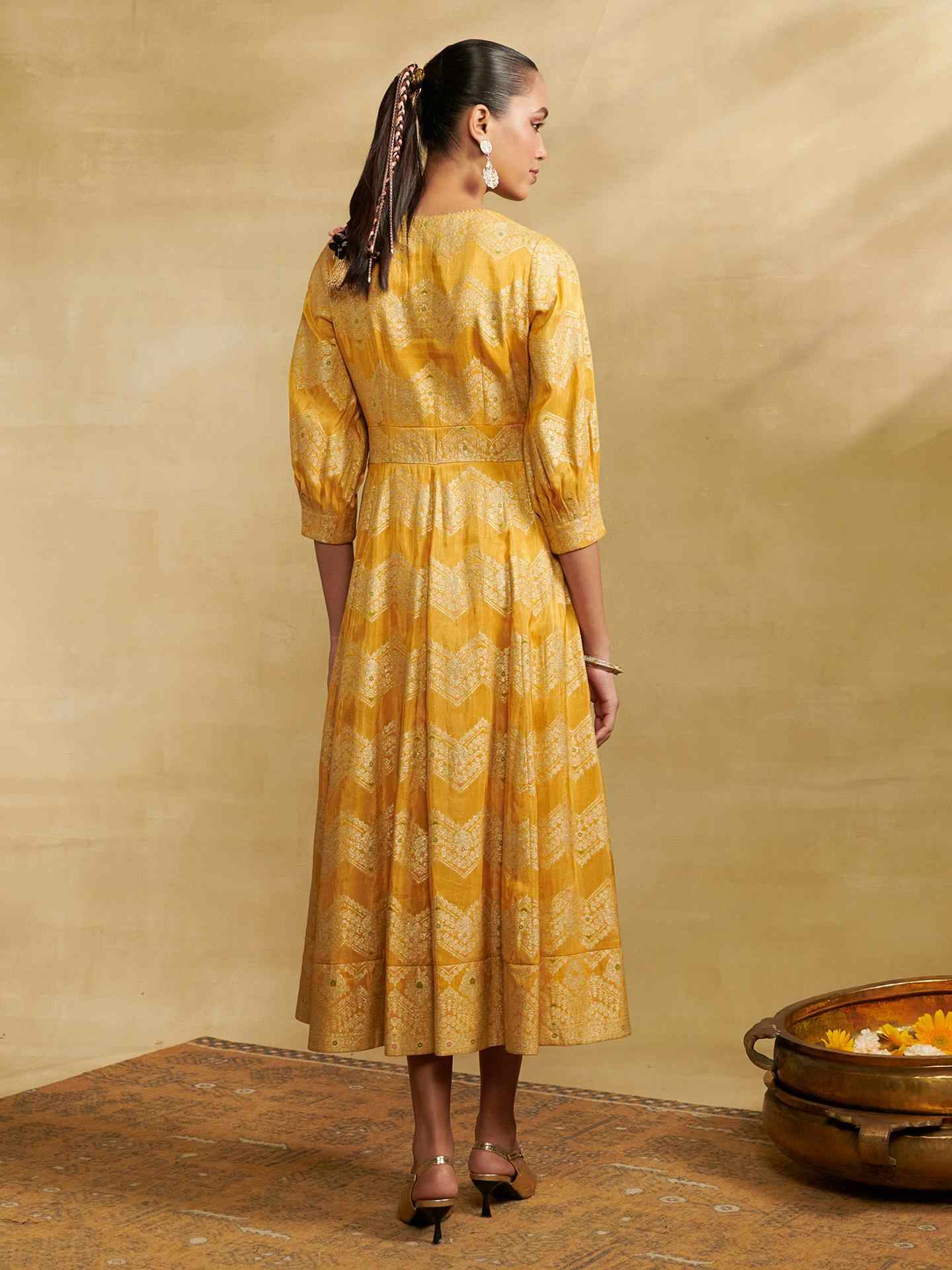 Yellow Firgun Festive Long Dress