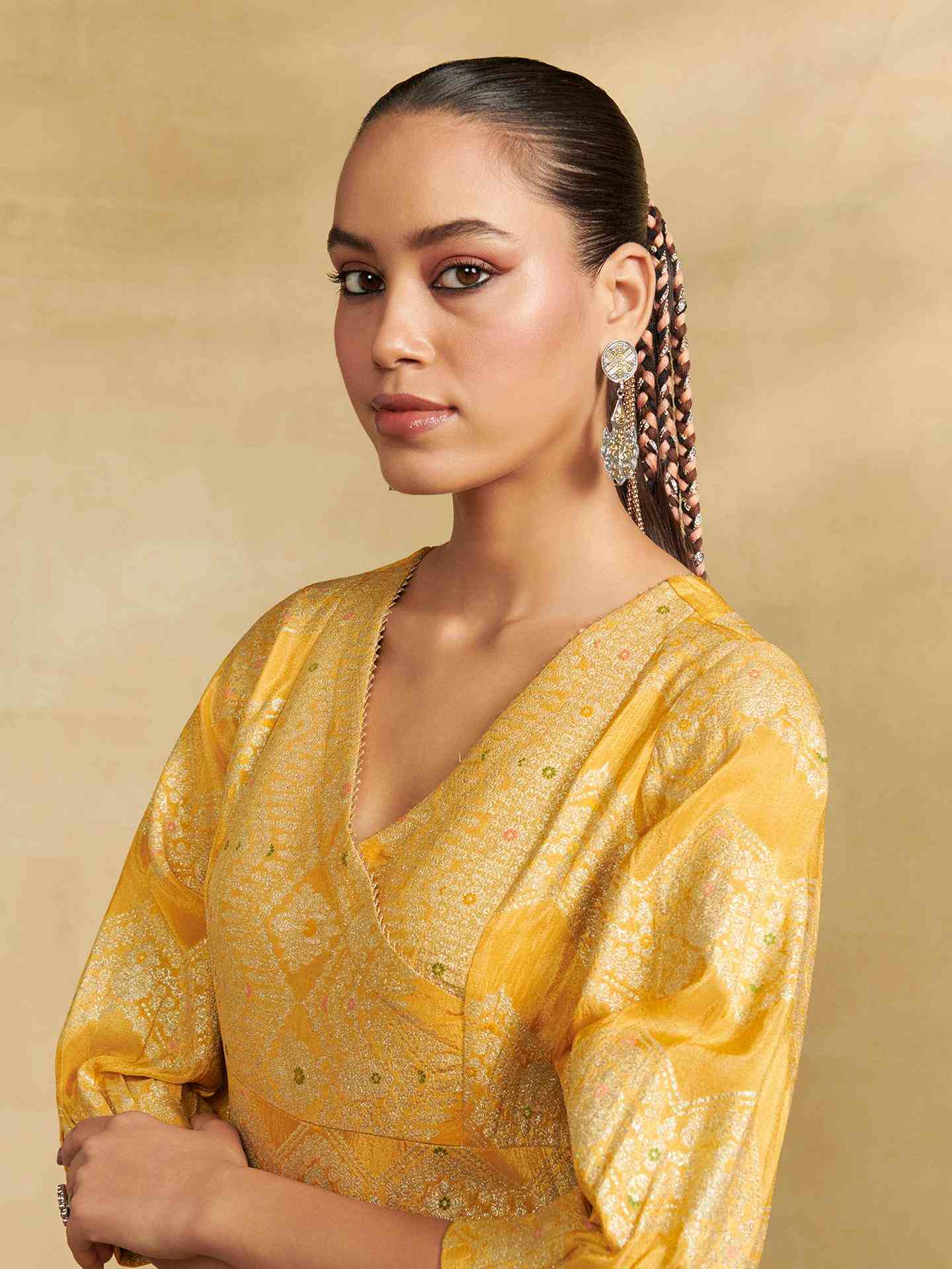 Yellow Firgun Festive Long Dress