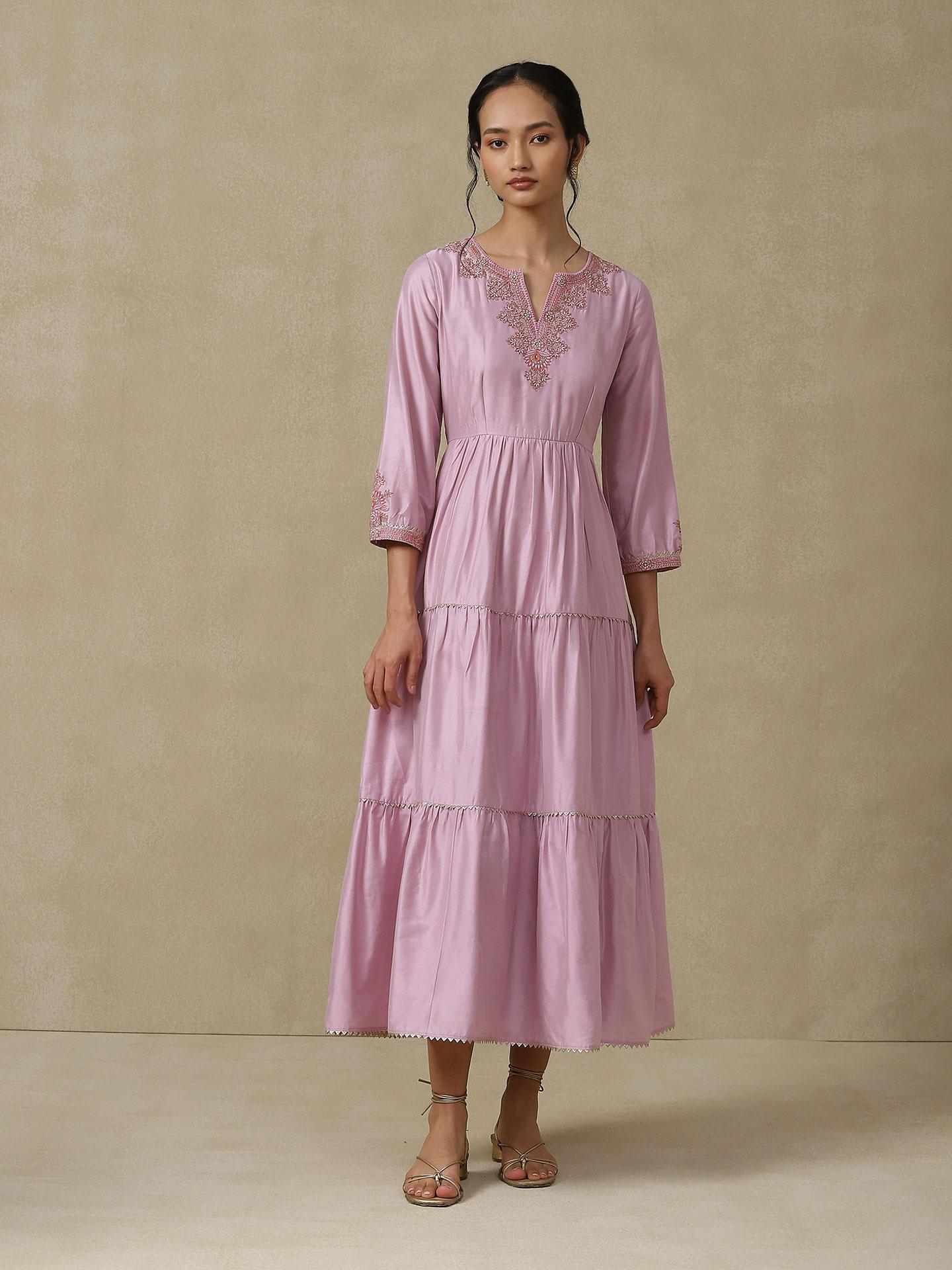 Lavender Minahil Long Dress