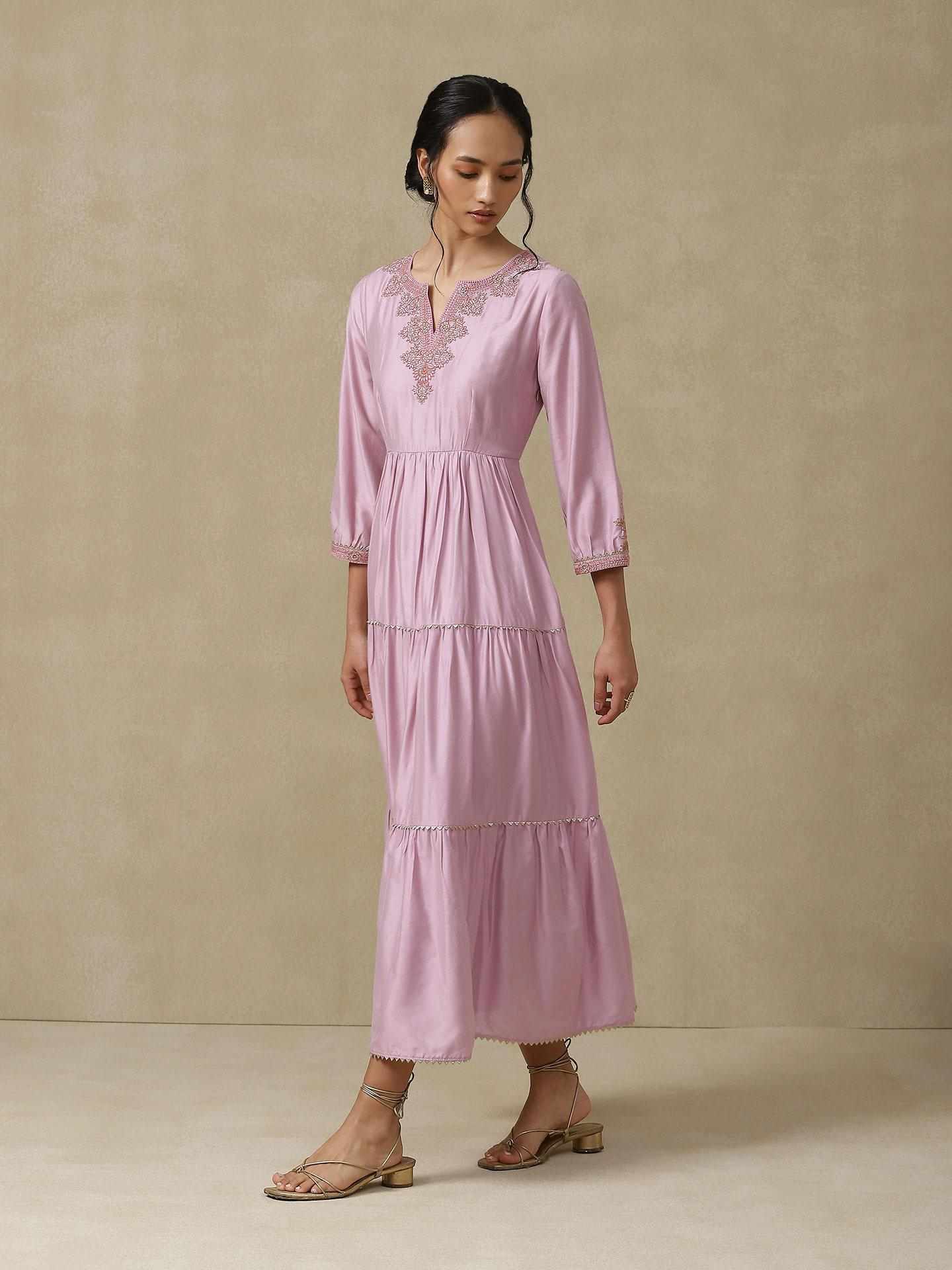 Lavender Minahil Long Dress
