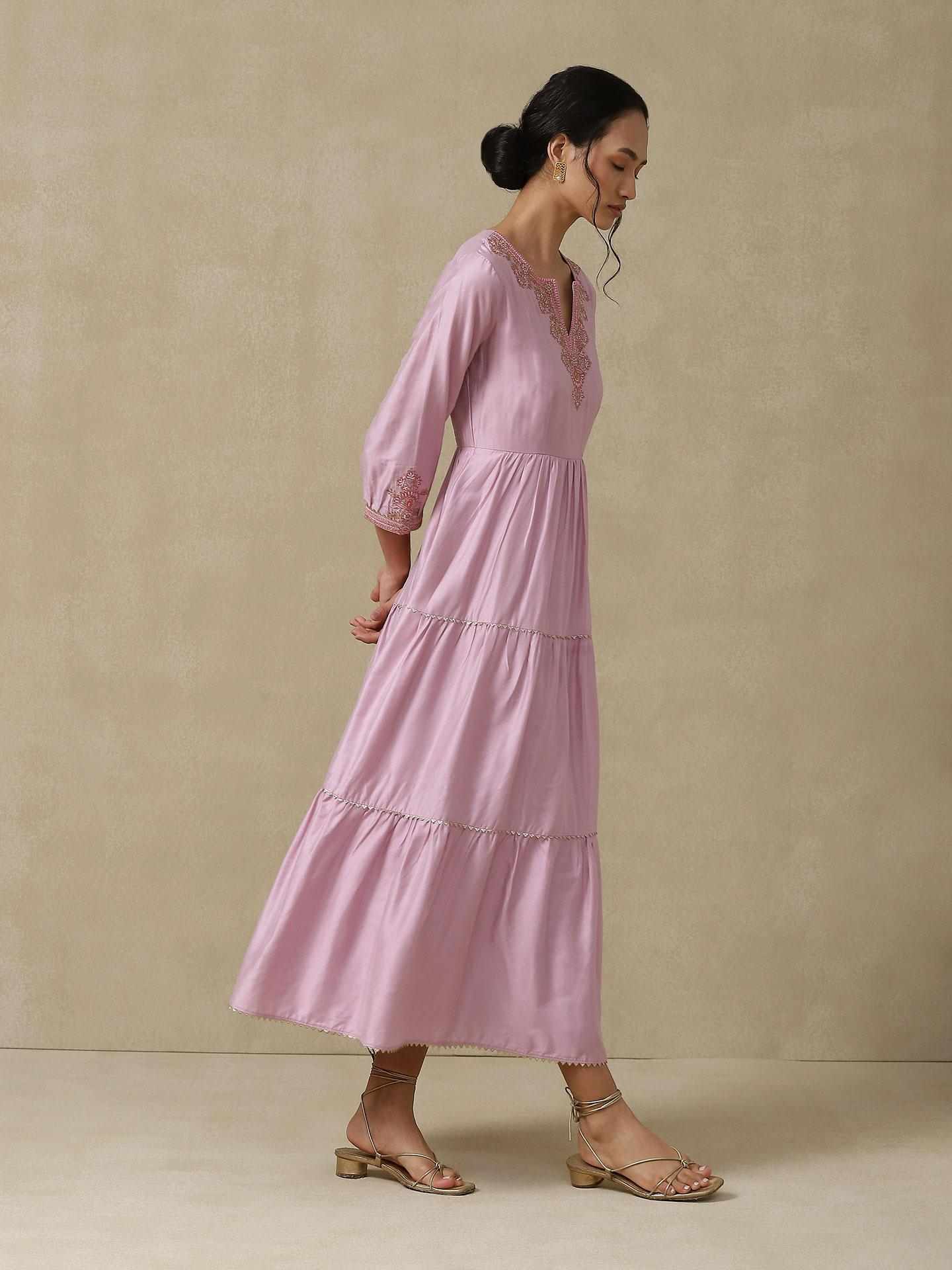 Lavender Minahil Long Dress