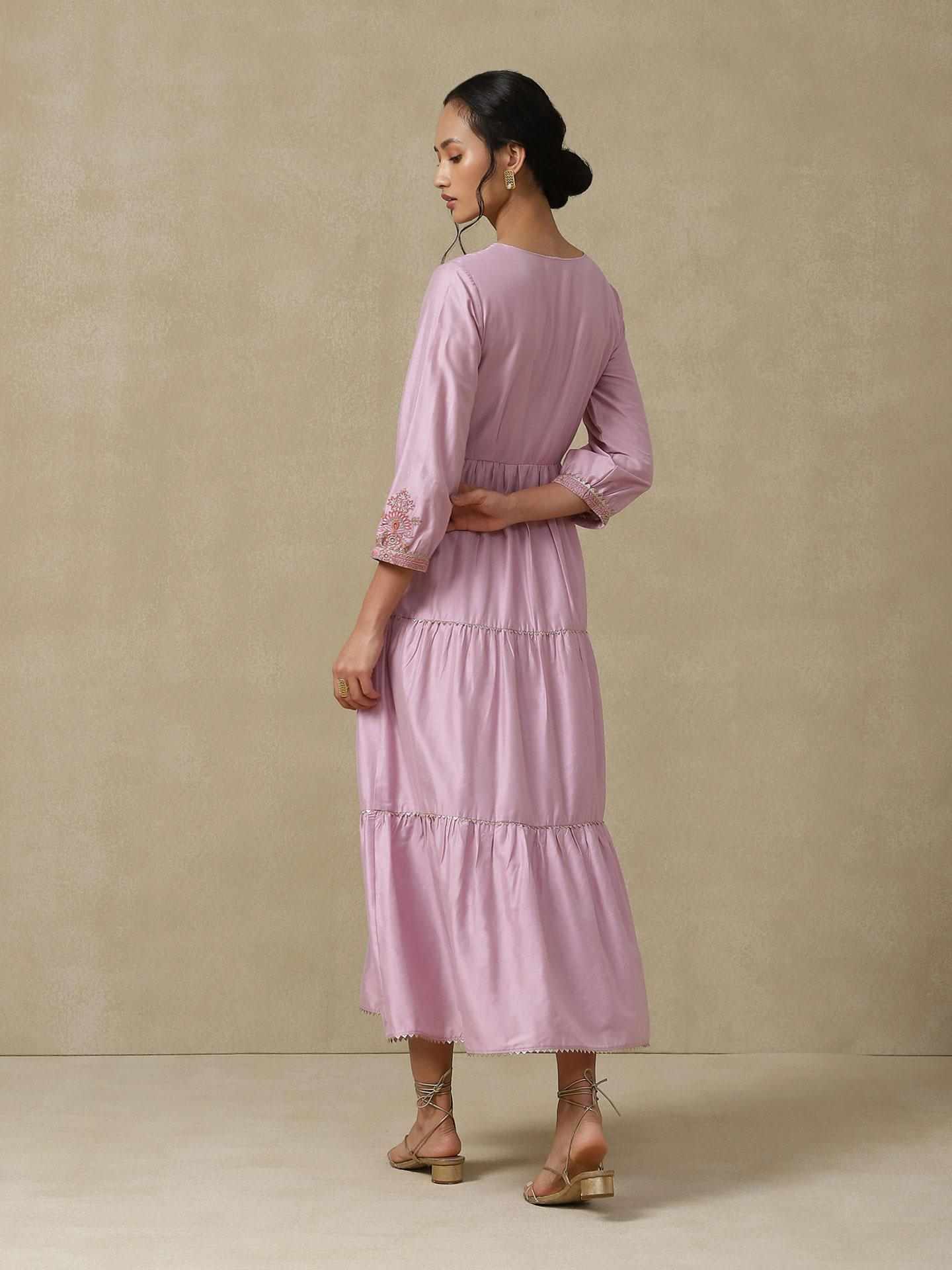 Lavender Minahil Long Dress