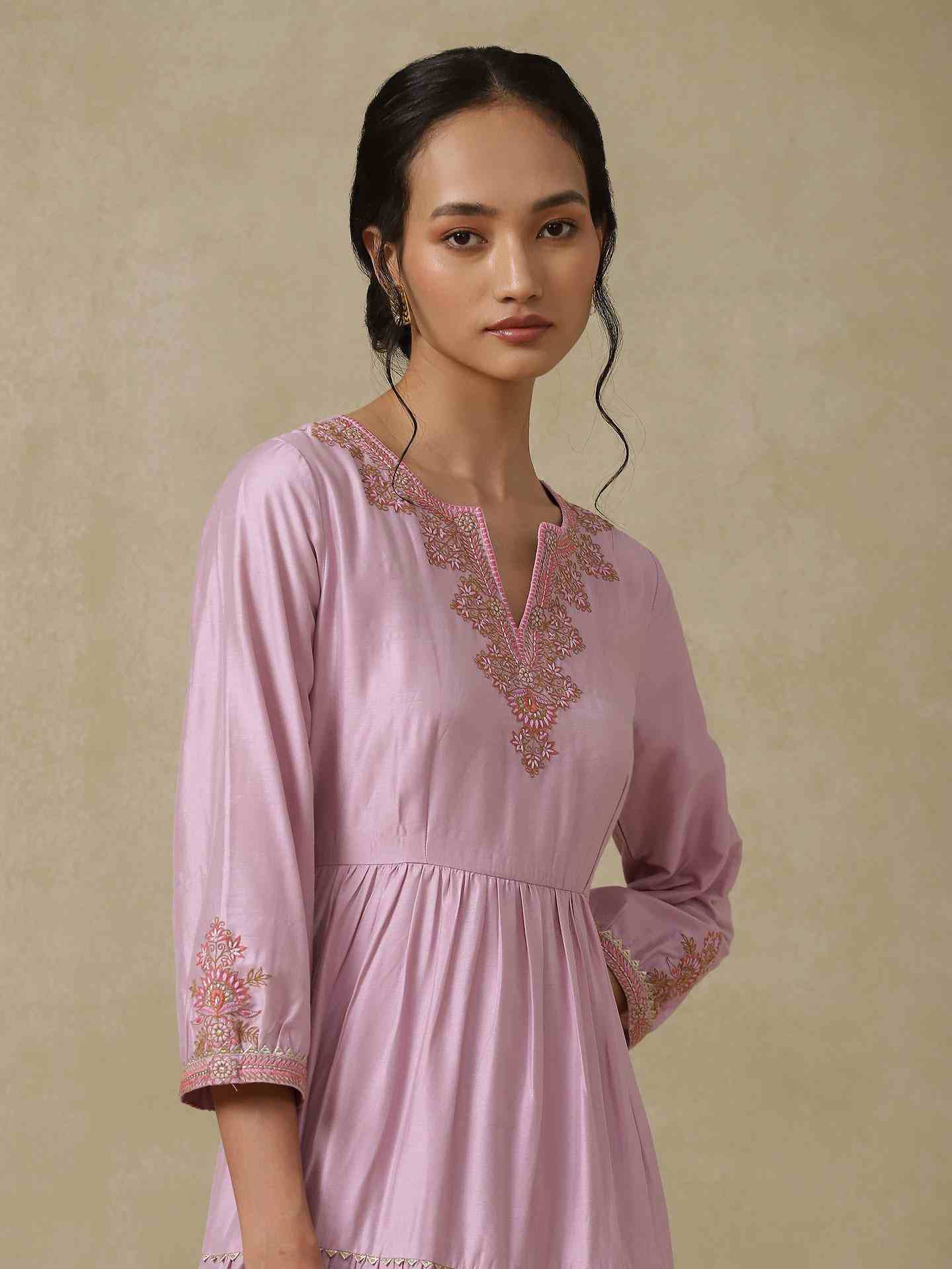 Lavender Minahil Long Dress