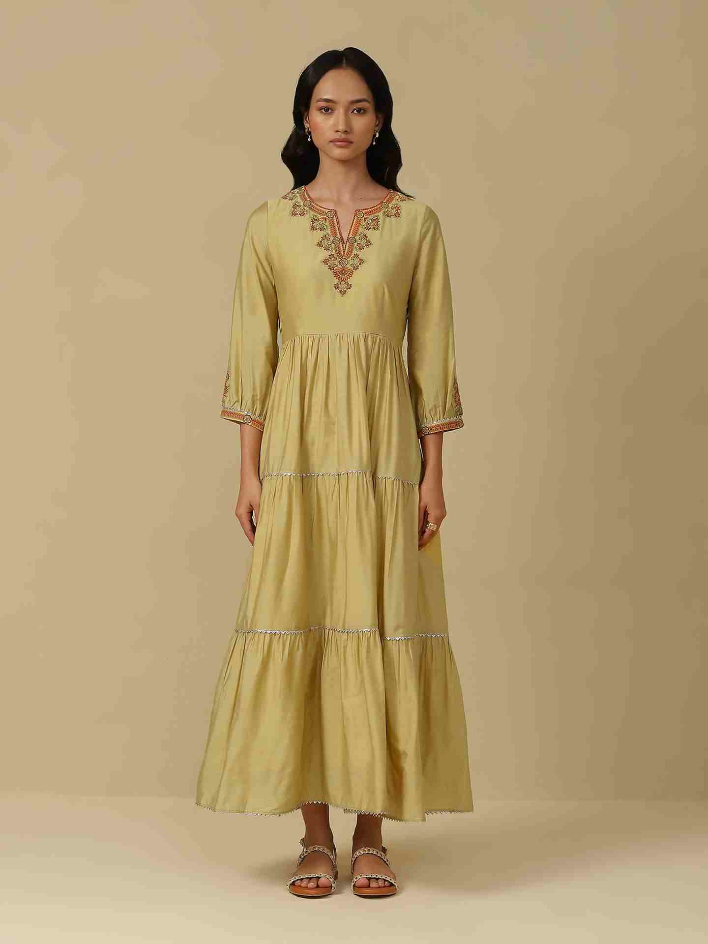 Yellow Minahil Long Dress