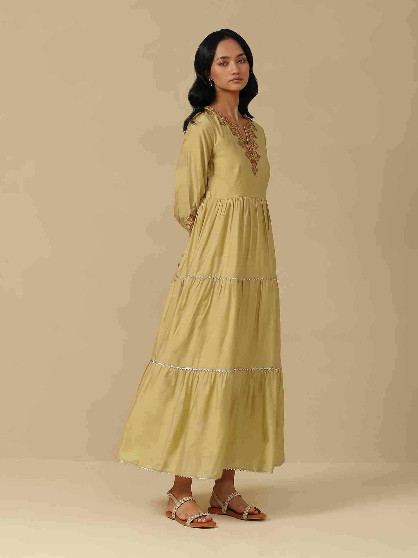 Yellow Minahil Long Dress