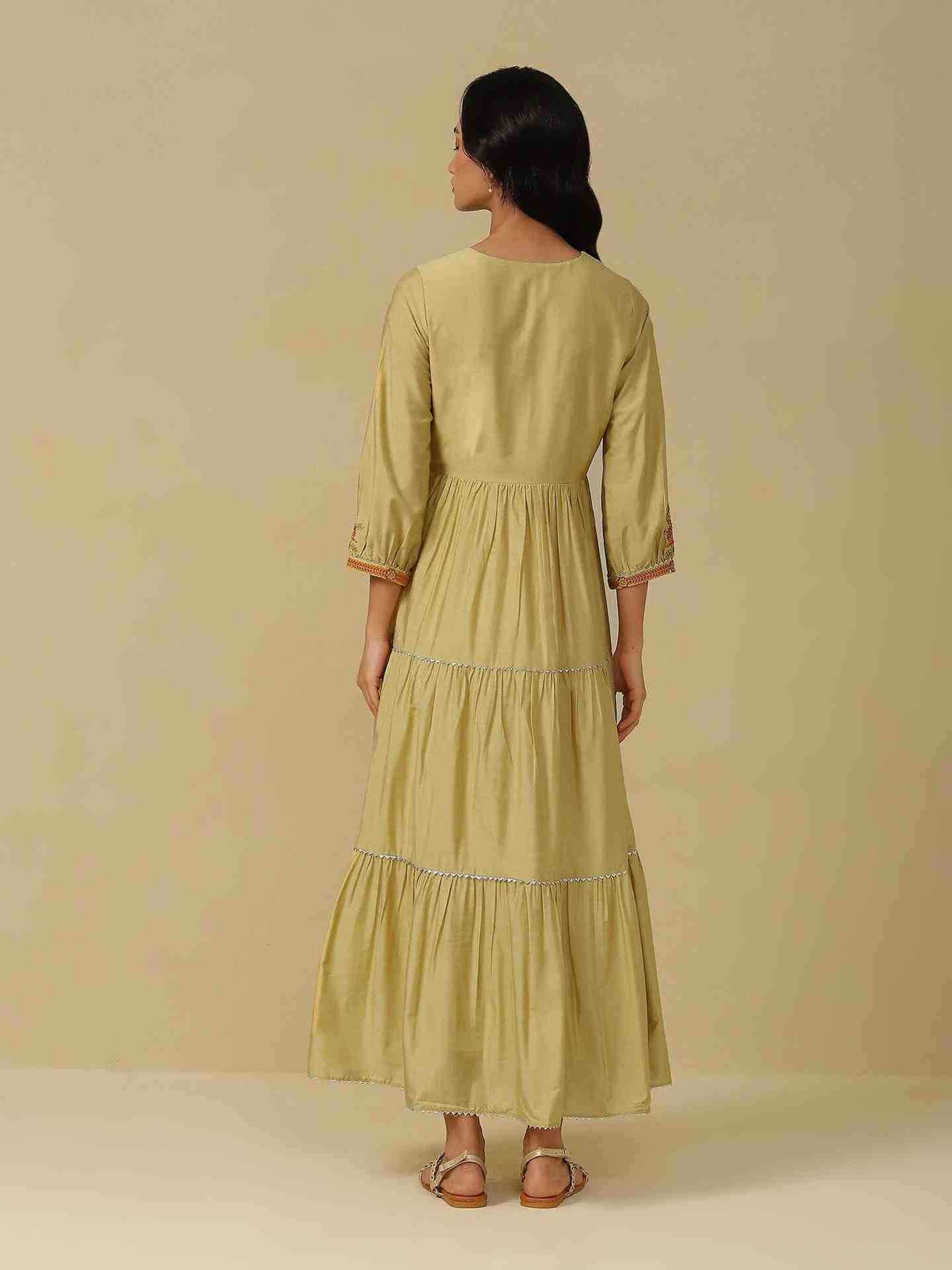 Yellow Minahil Long Dress