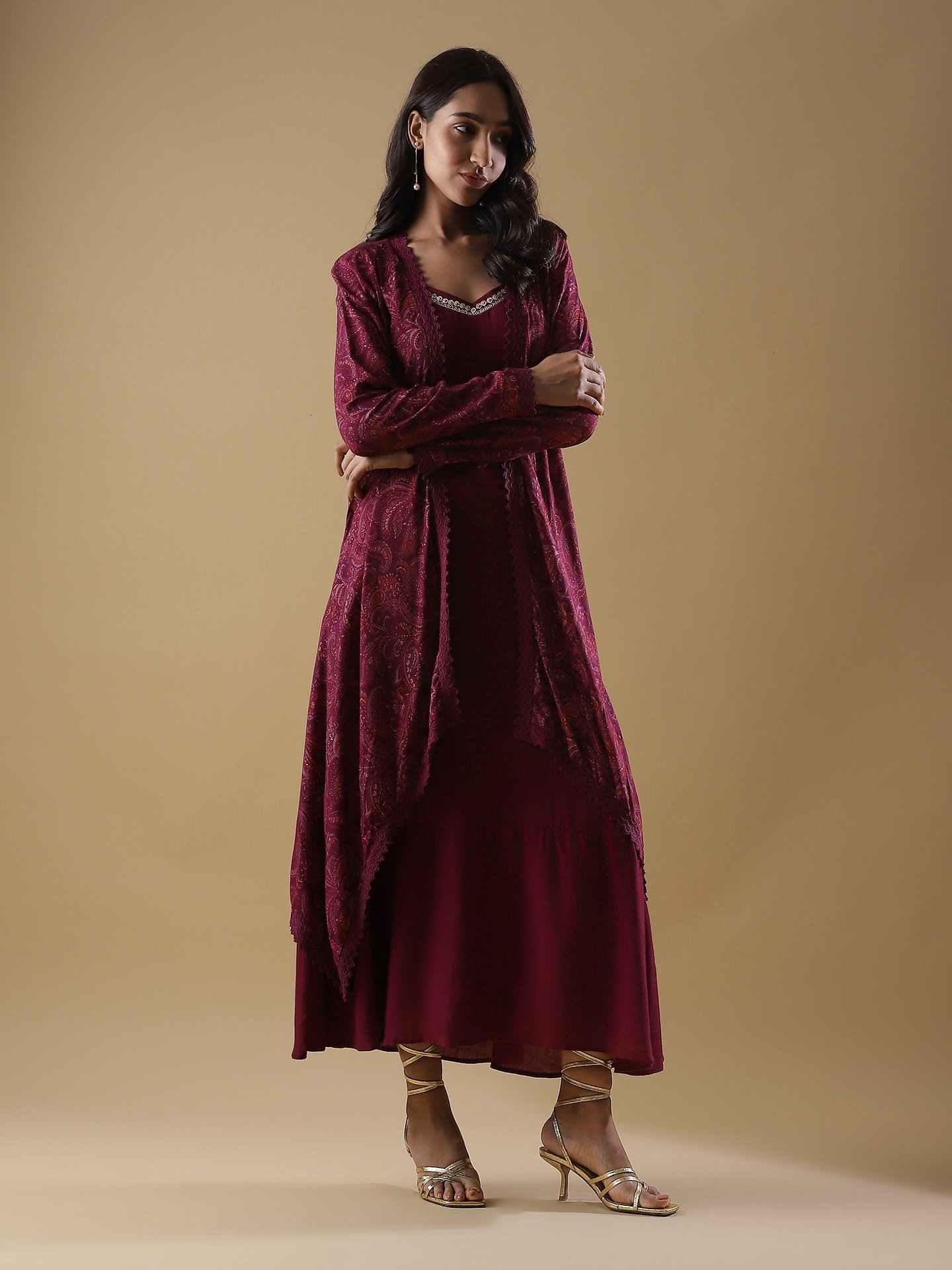 Plum Urvashi Long Dress