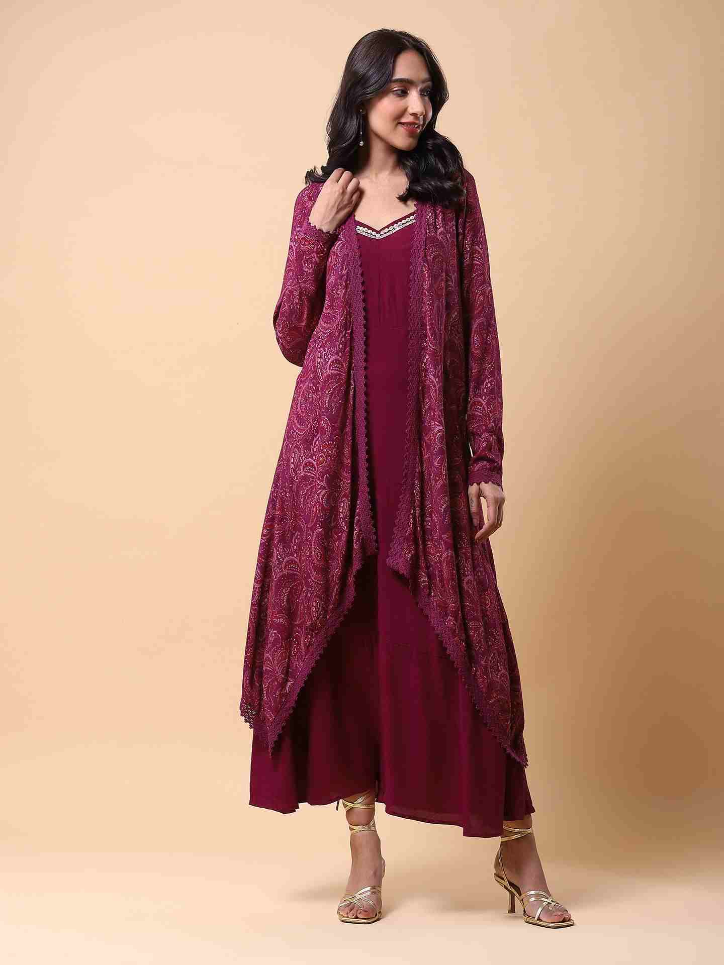 Plum Urvashi Long Dress