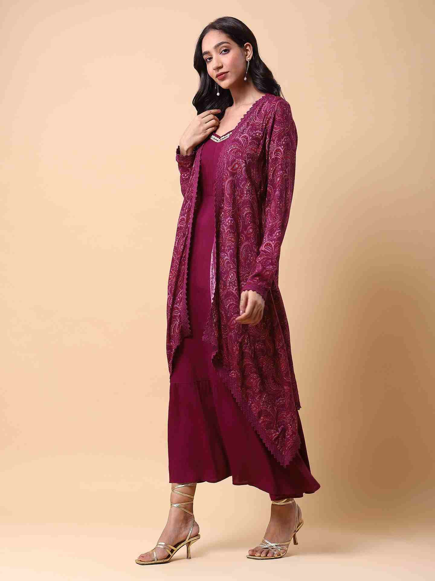 Plum Urvashi Long Dress