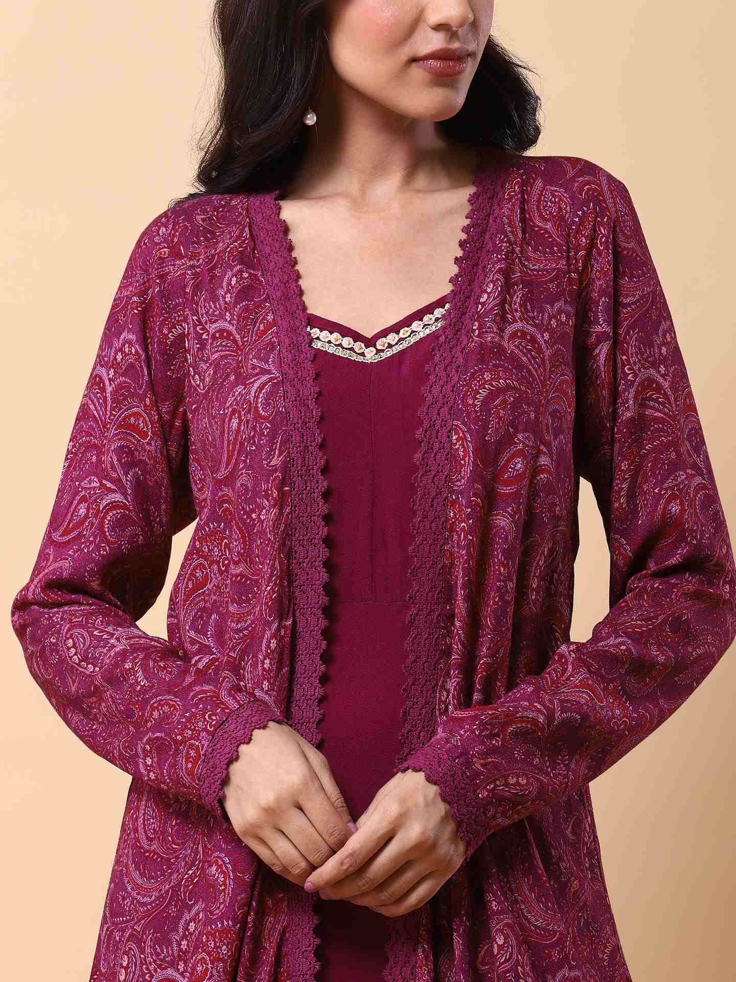 Plum Urvashi Long Dress