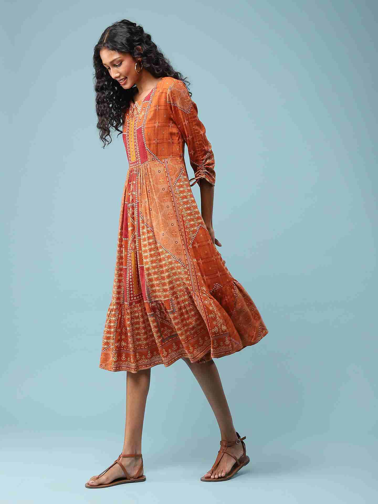 Rust Nordic Long Dress