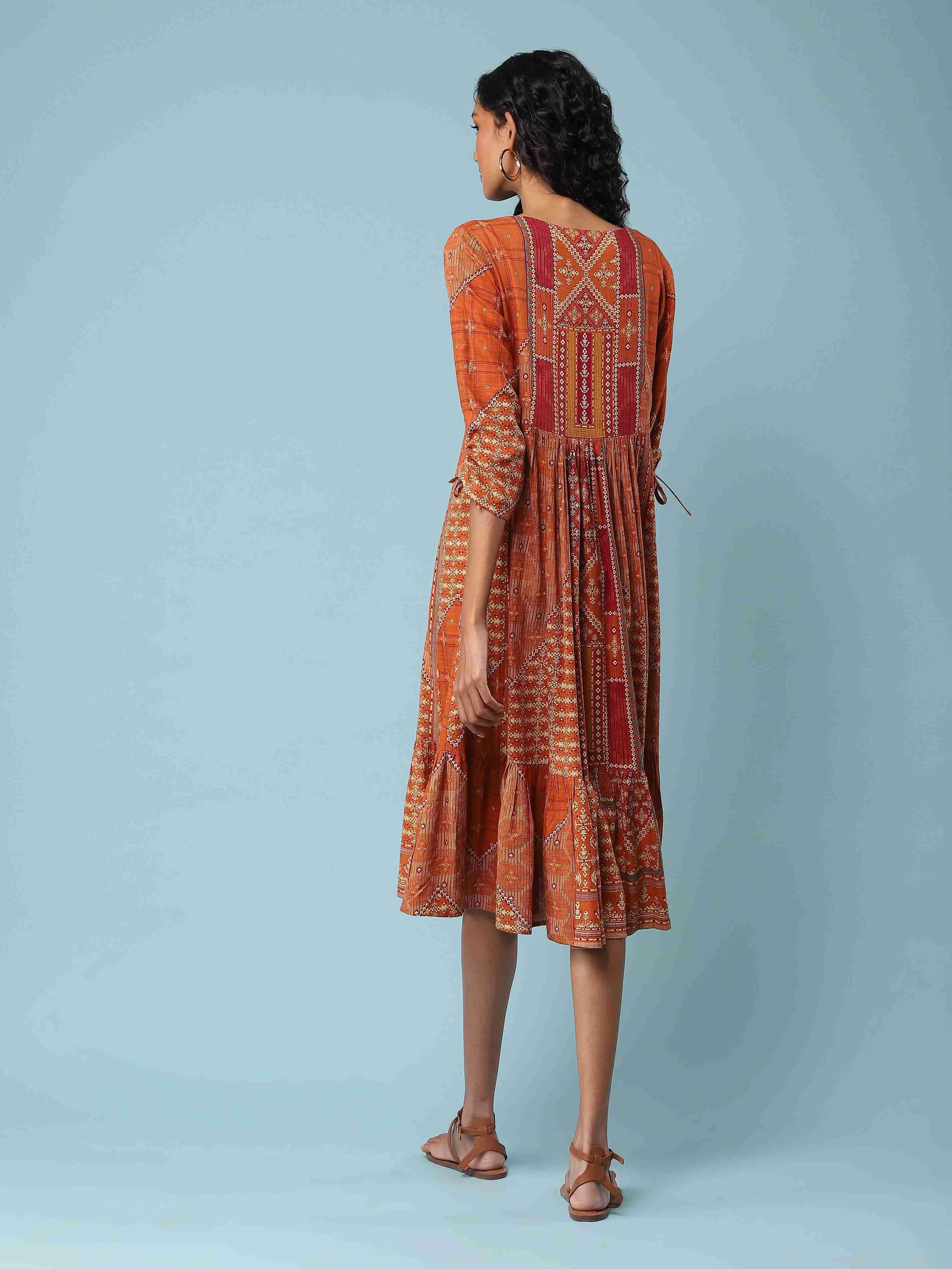 Rust Nordic Long Dress