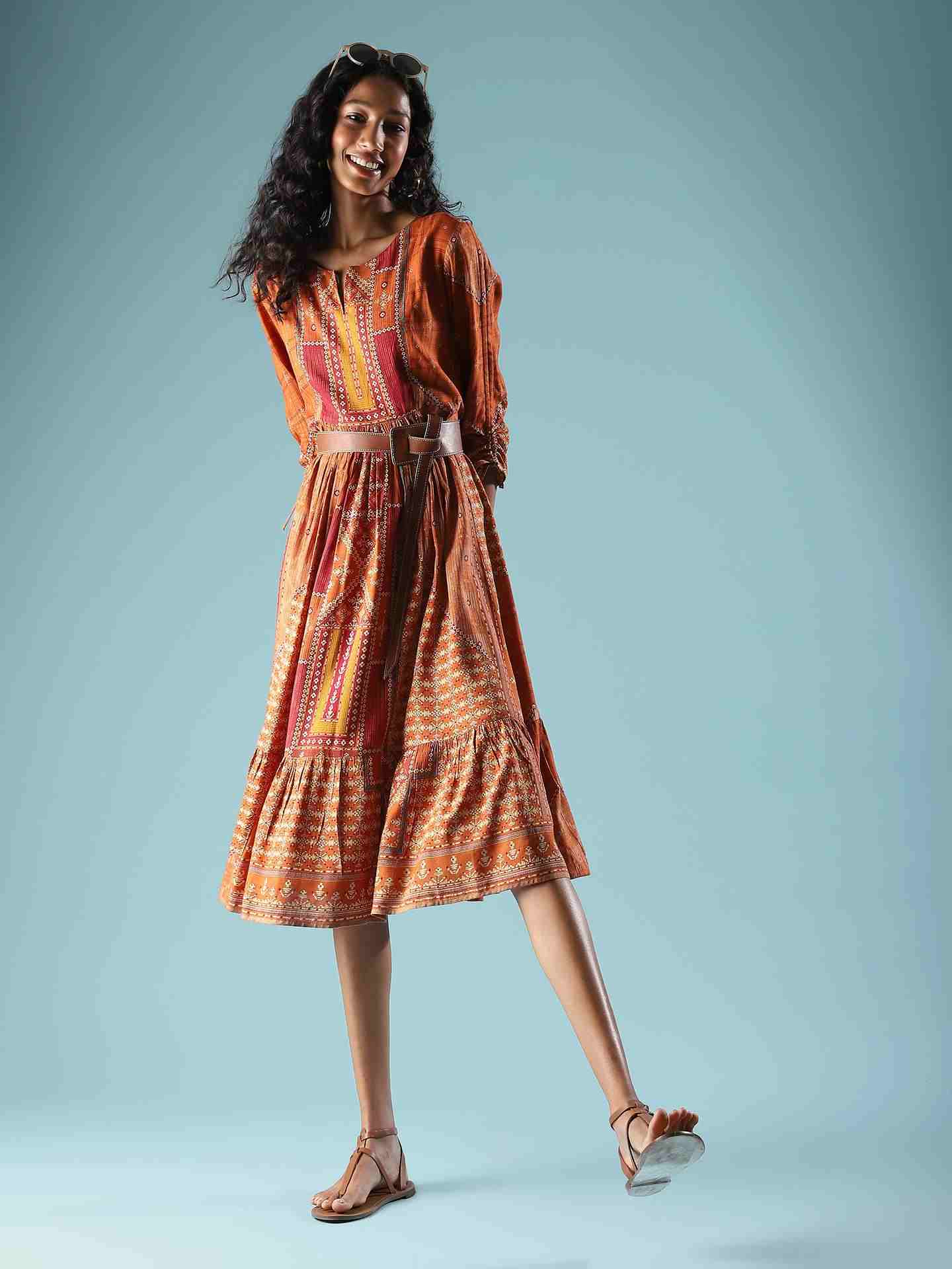 Rust Nordic Long Dress