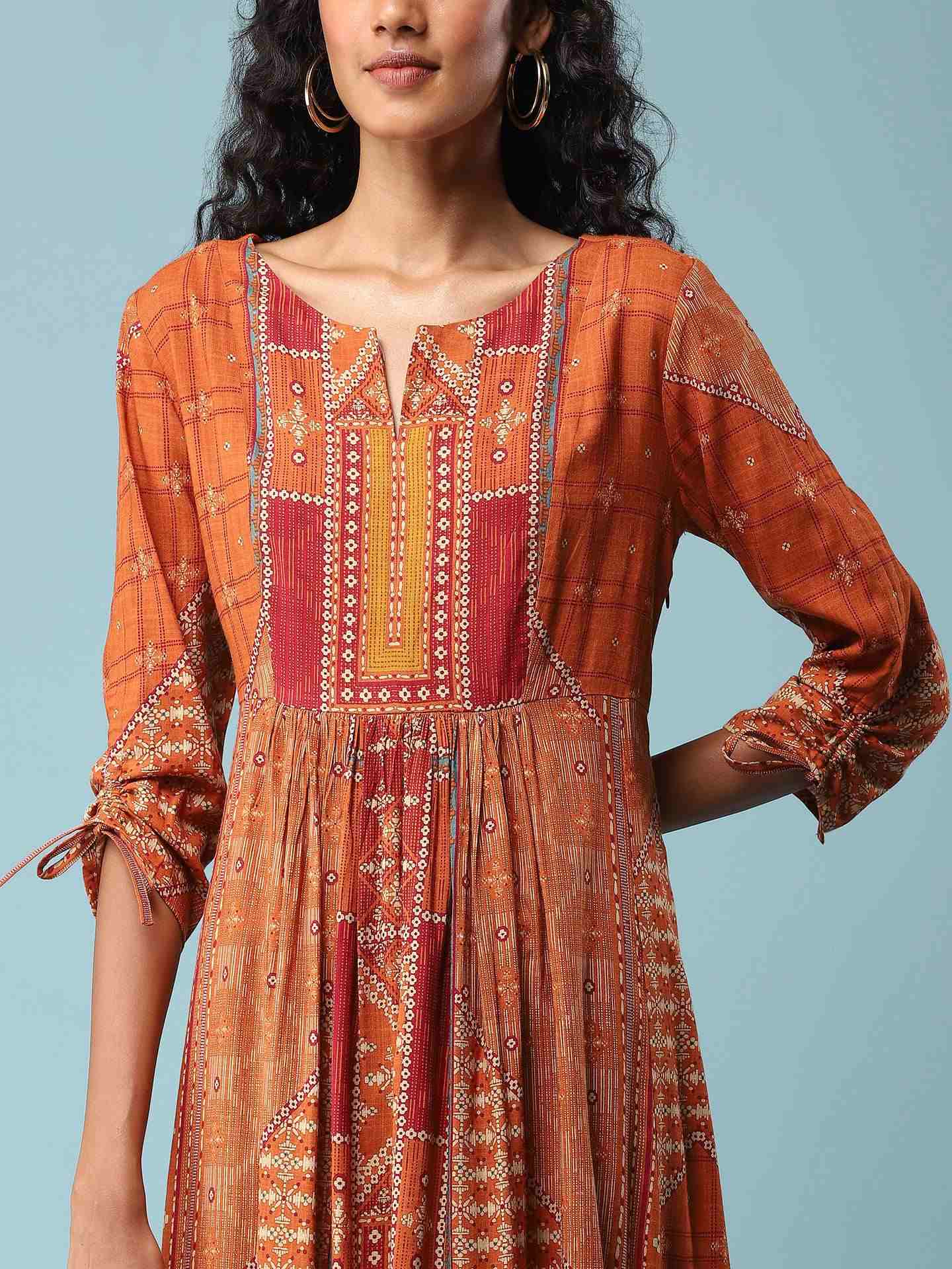 Rust Nordic Long Dress