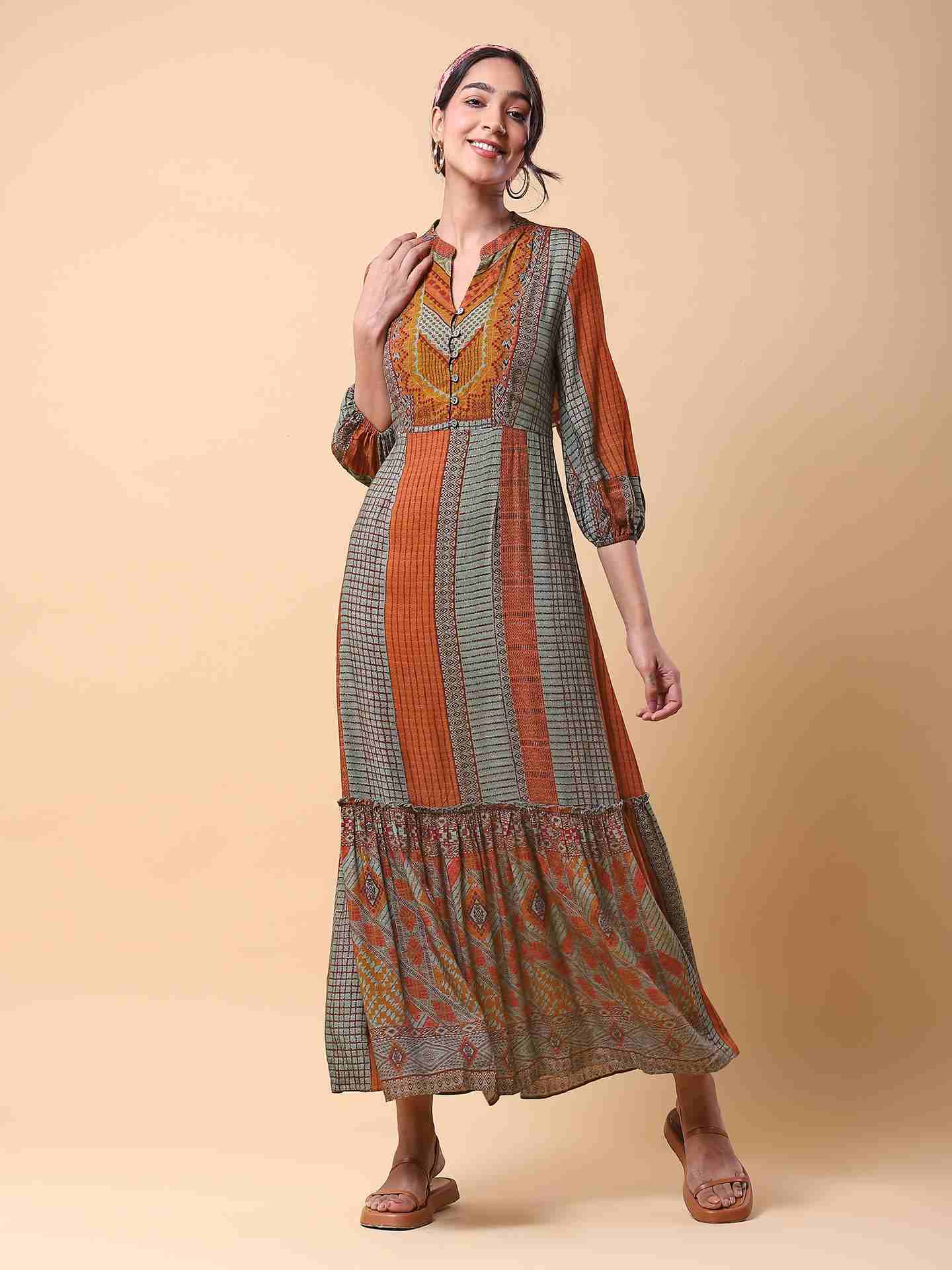 Green Mascara Long Dress