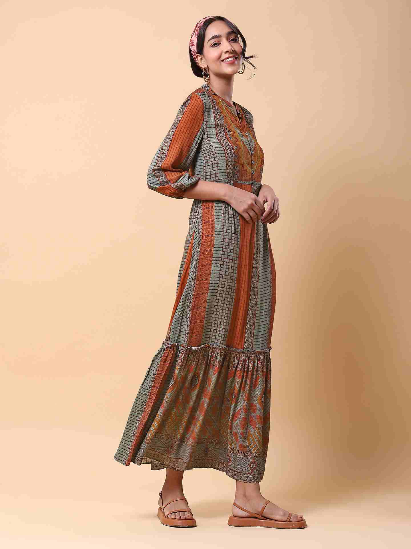 Green Mascara Long Dress