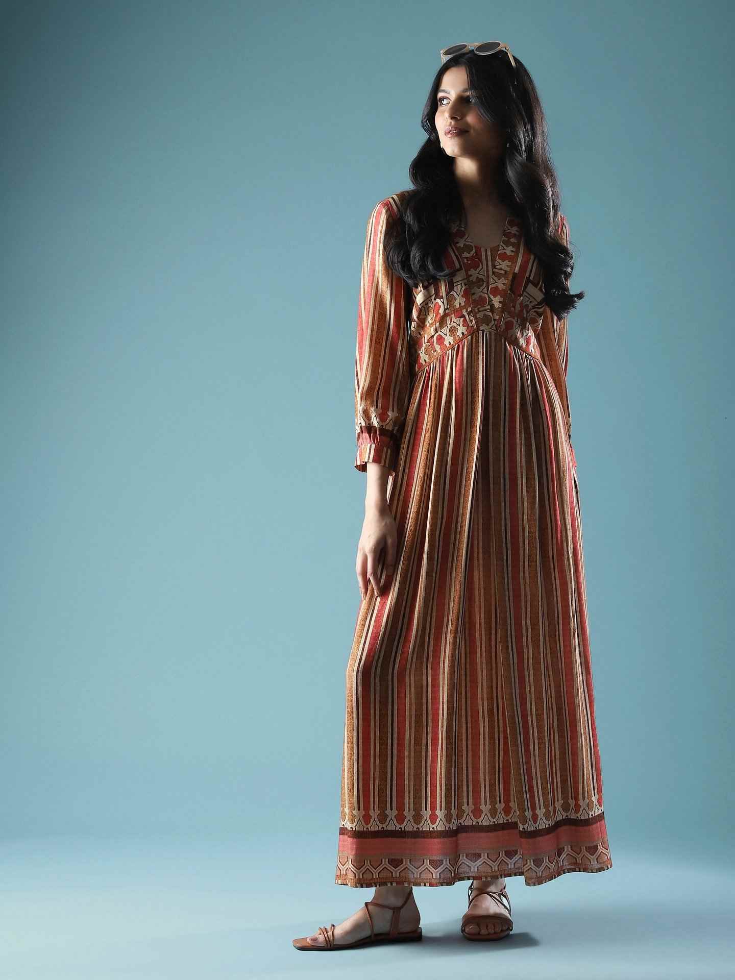 Brown Noah Long Dress
