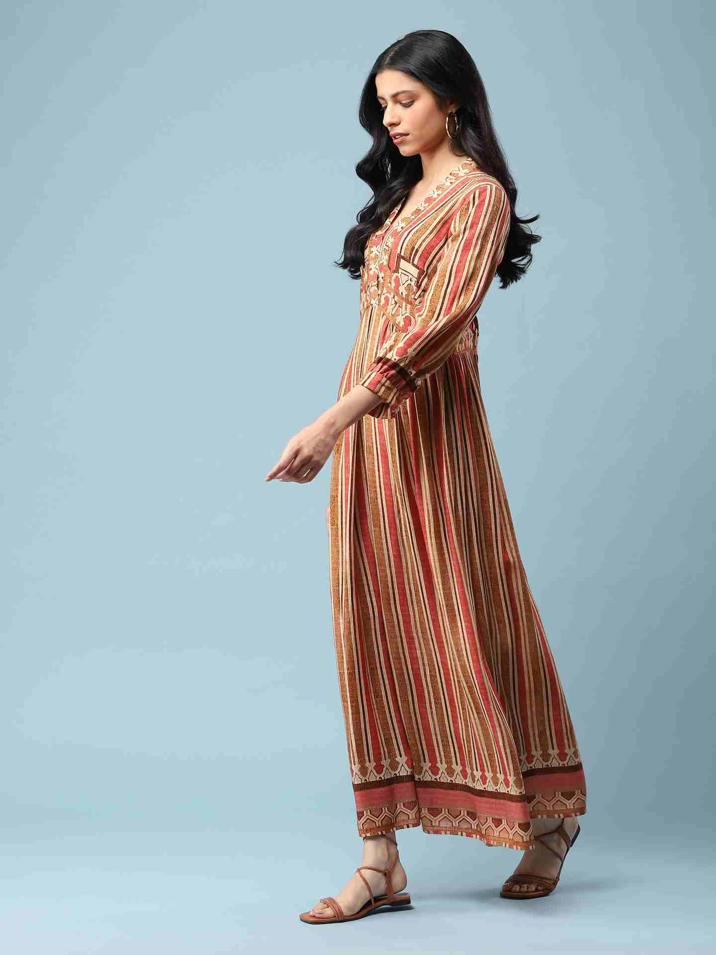 Brown Noah Long Dress