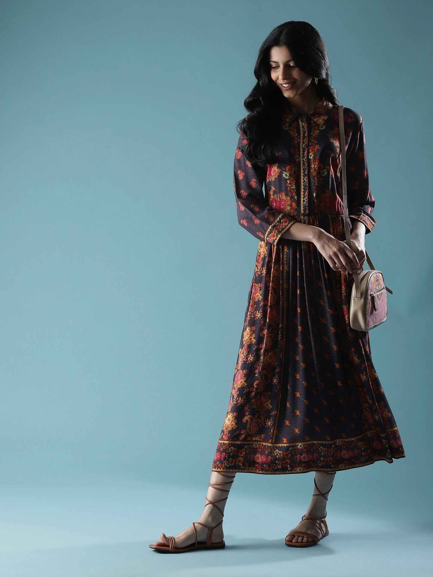 Grey Bagicha Long Dress