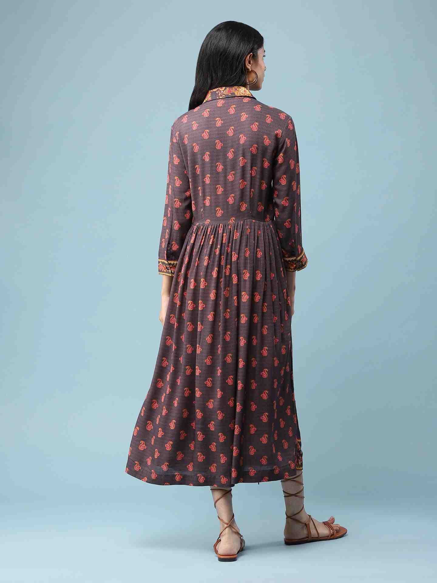 Grey Bagicha Long Dress