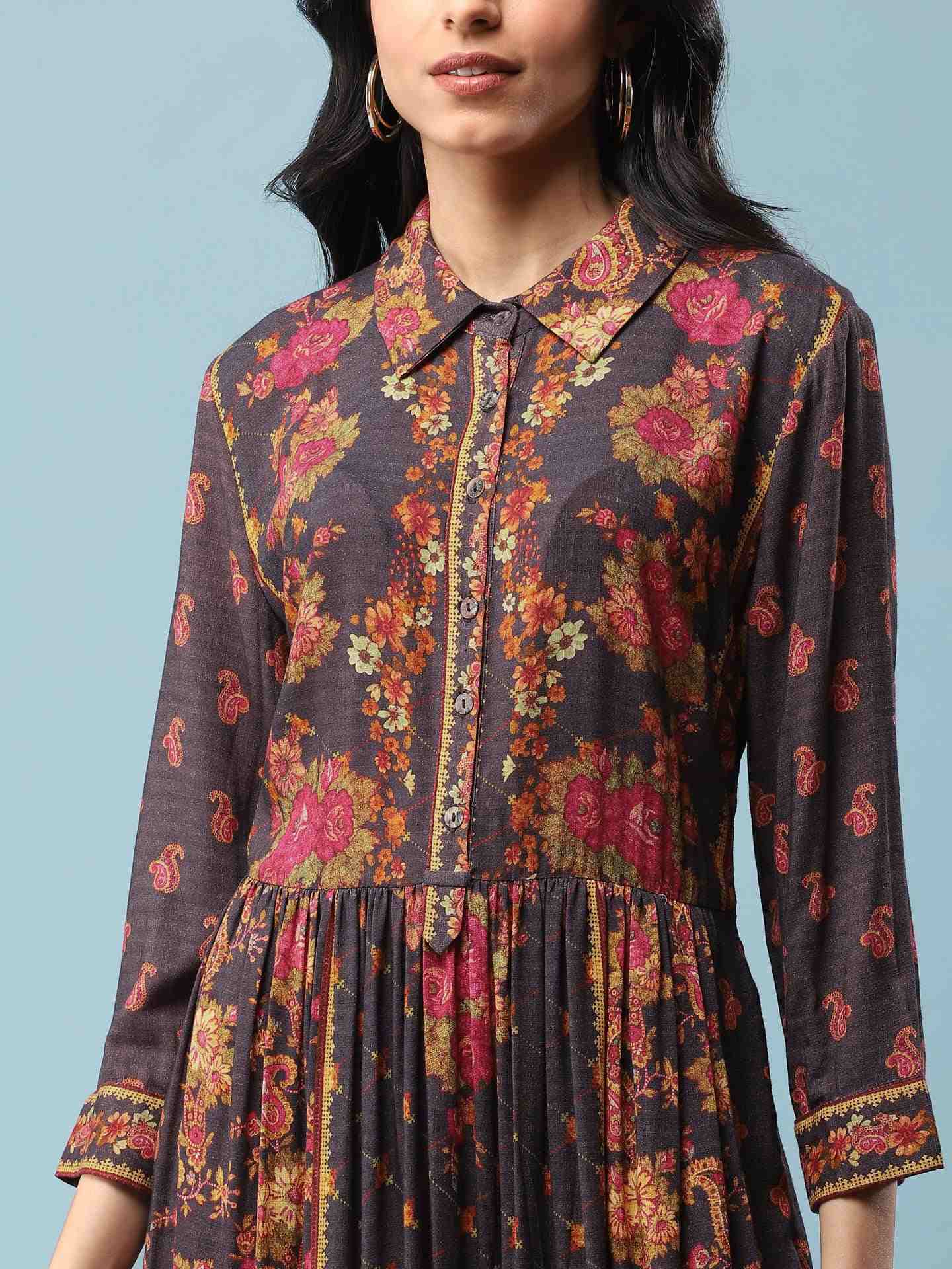 Grey Bagicha Long Dress