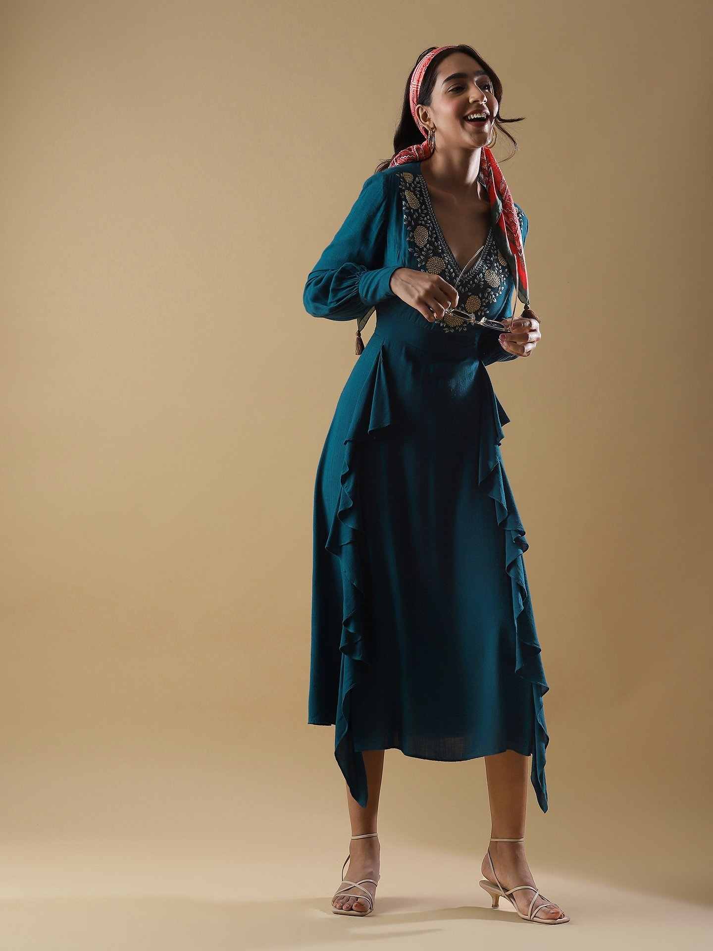 Teal Diana Long Dress