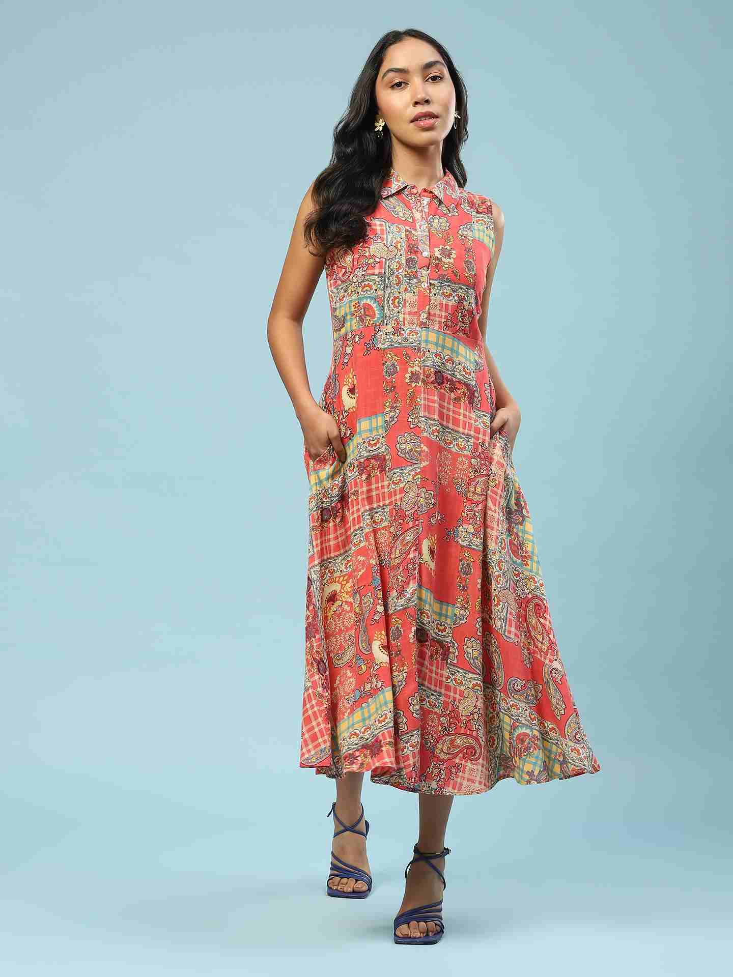 Pink Mozaic Long Dress