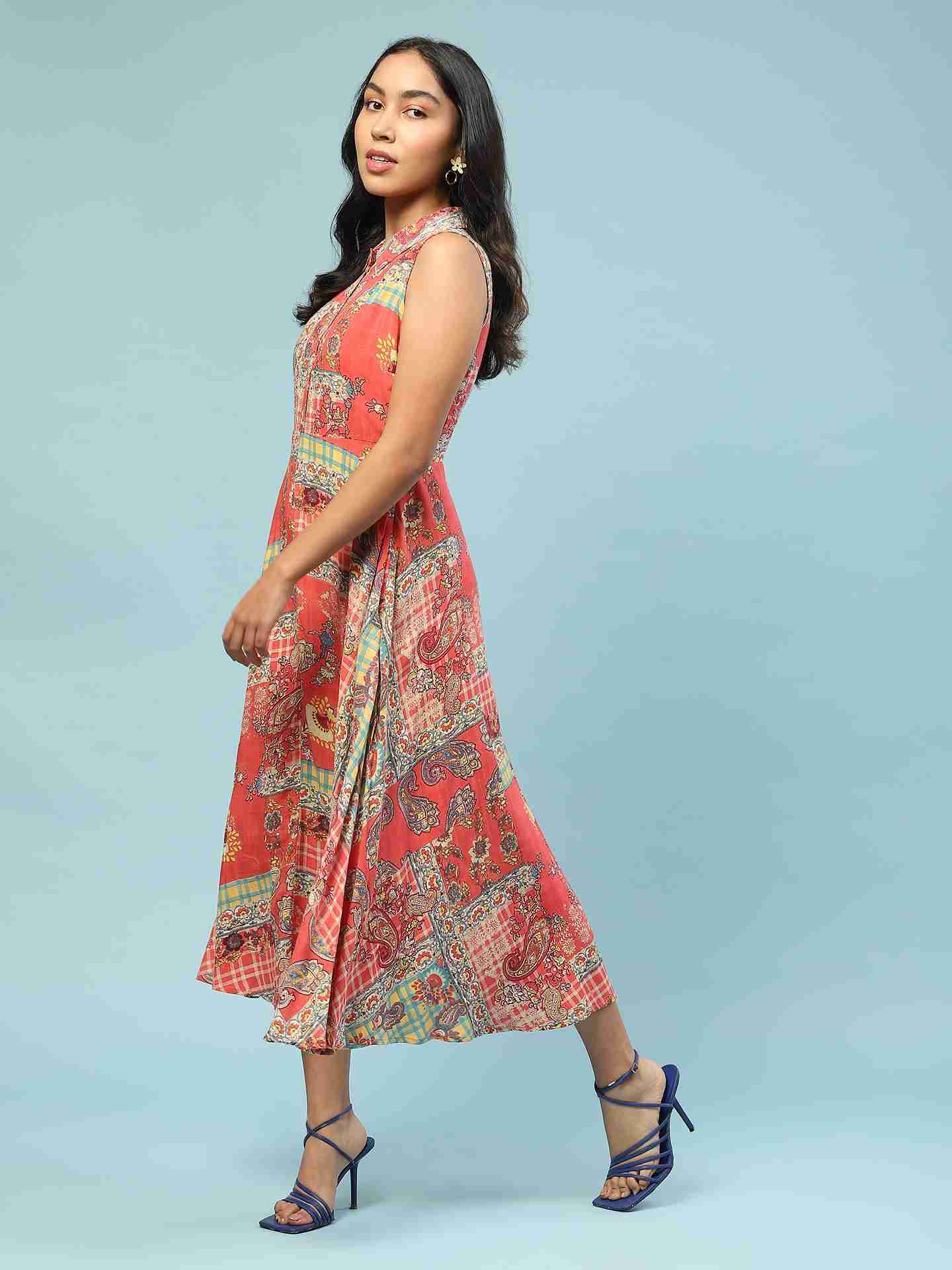 Pink Mozaic Long Dress