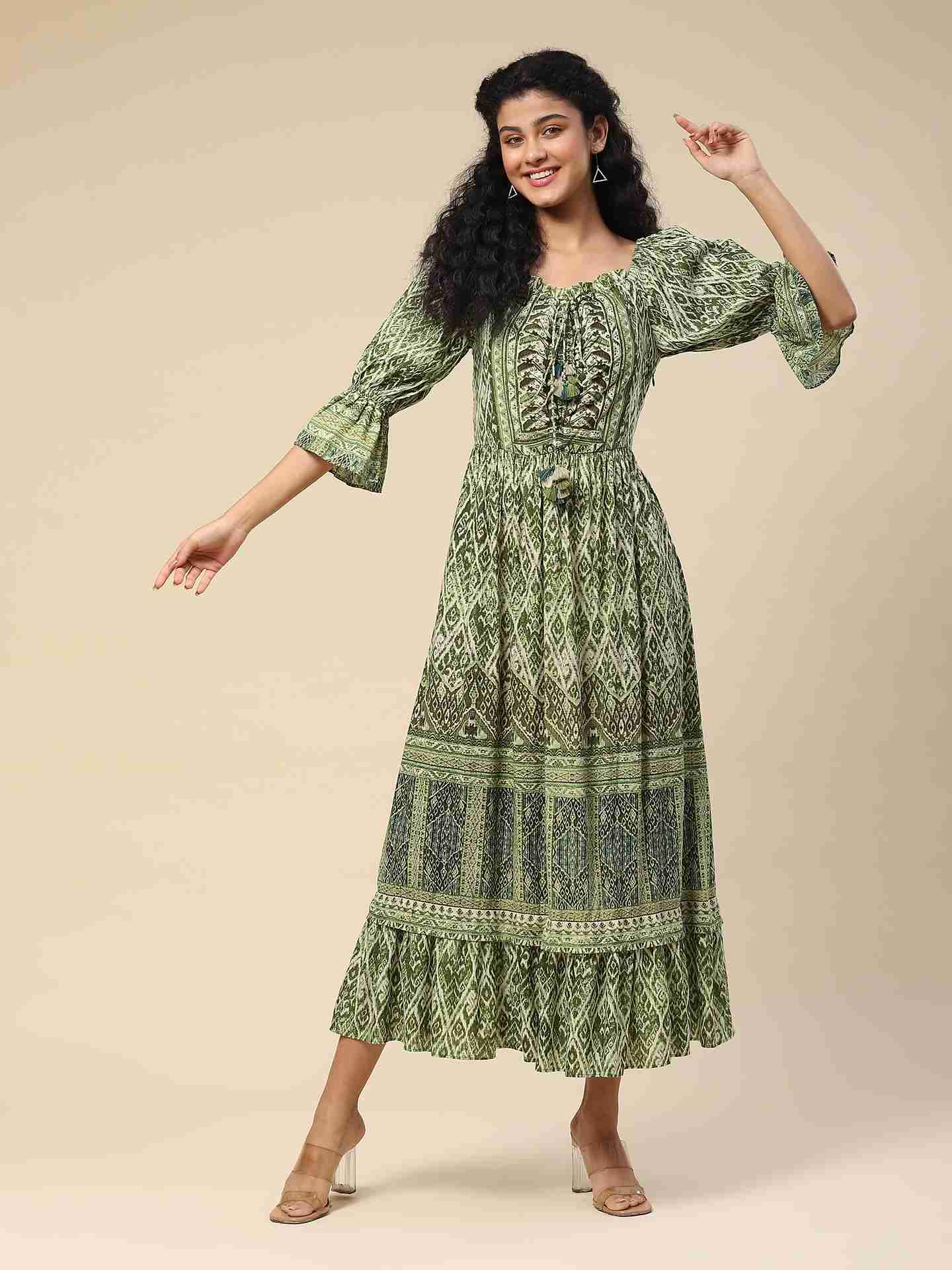 Green Mirage Long Dress