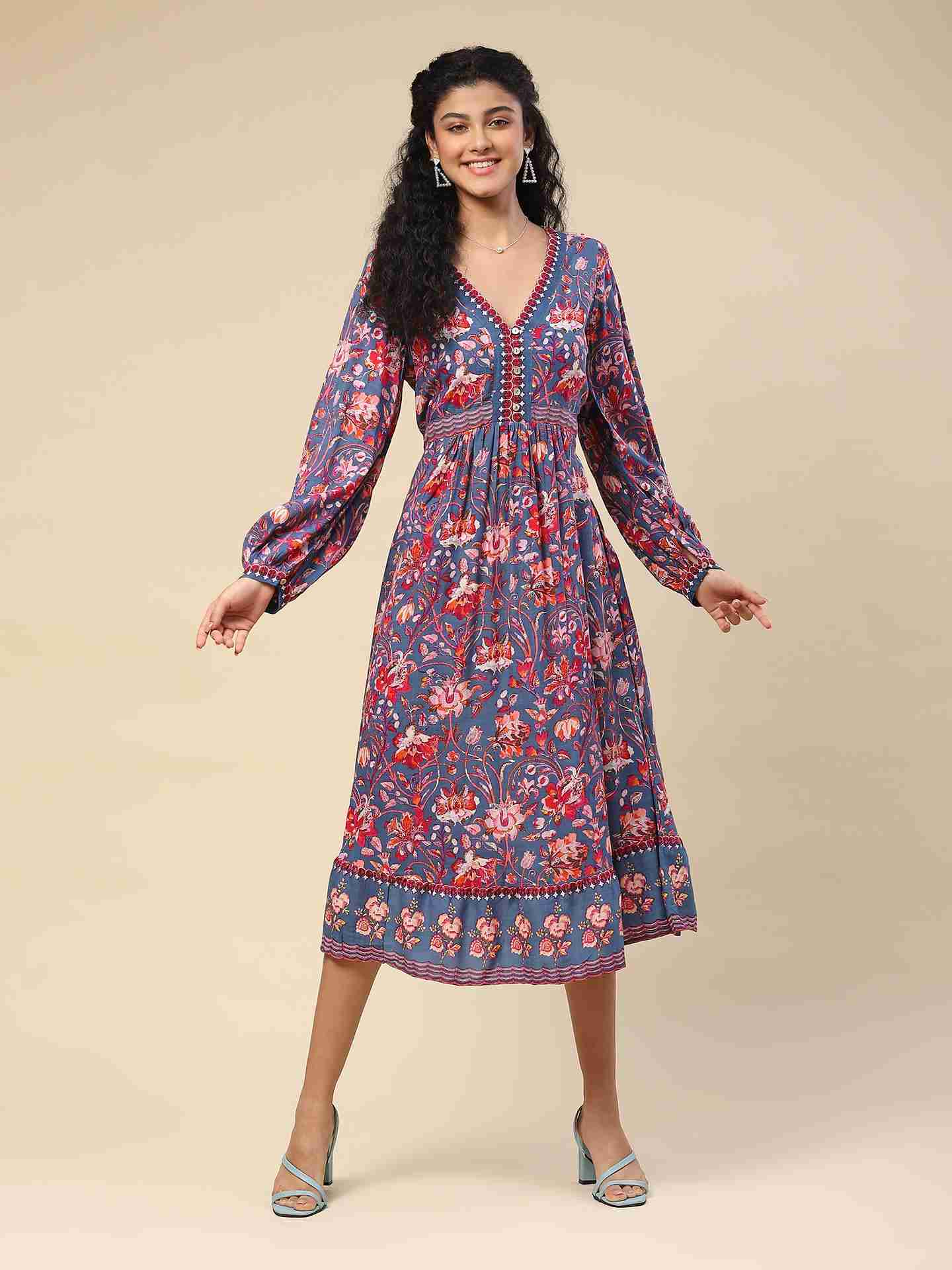 Blue Saundh Long Dress