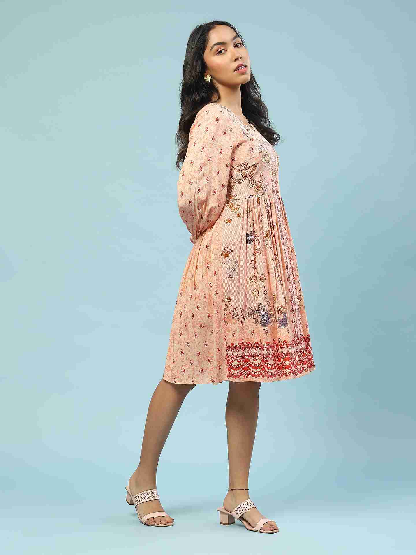 Peach Kannupriya Long Dress