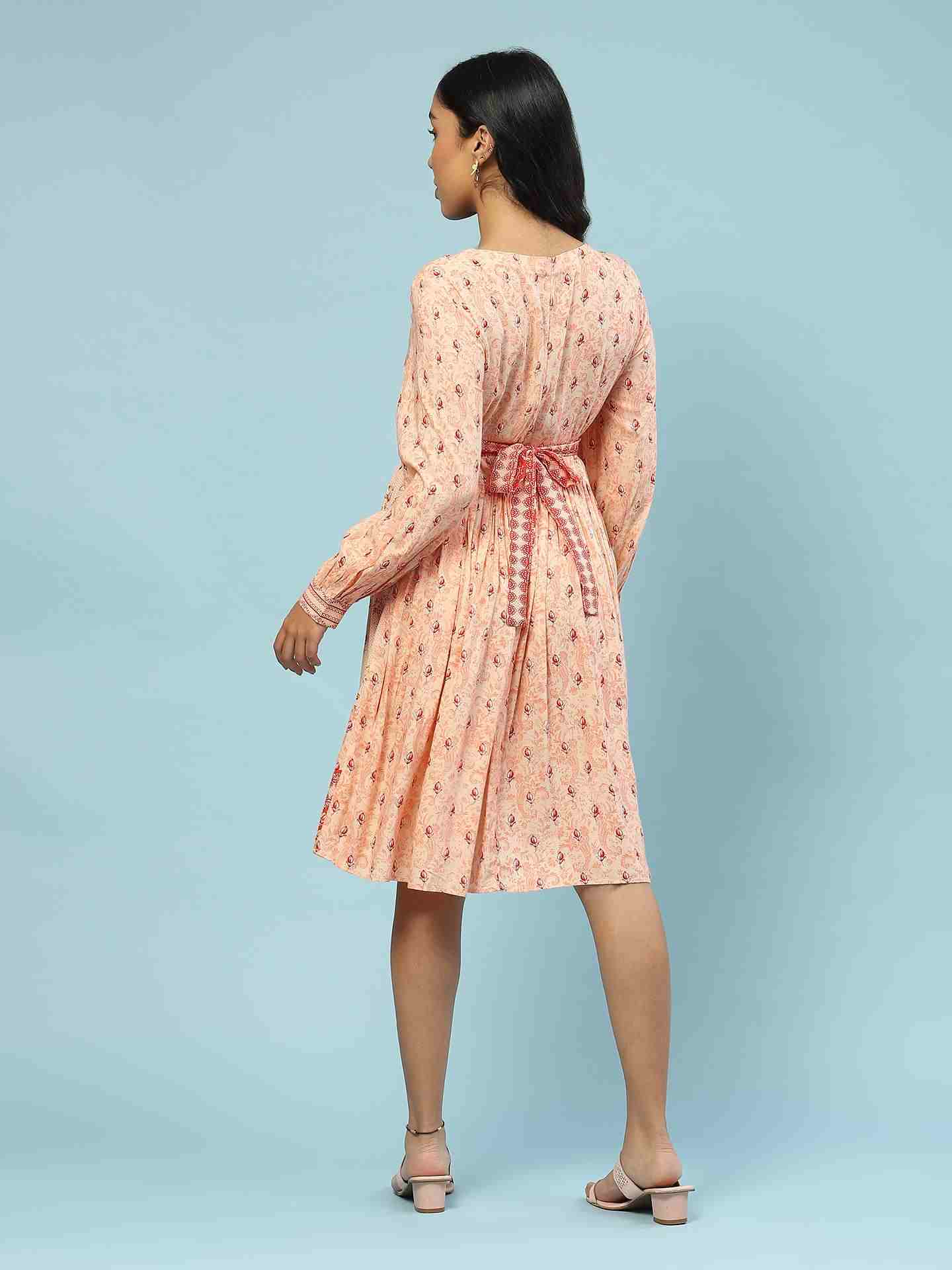 Peach Kannupriya Long Dress